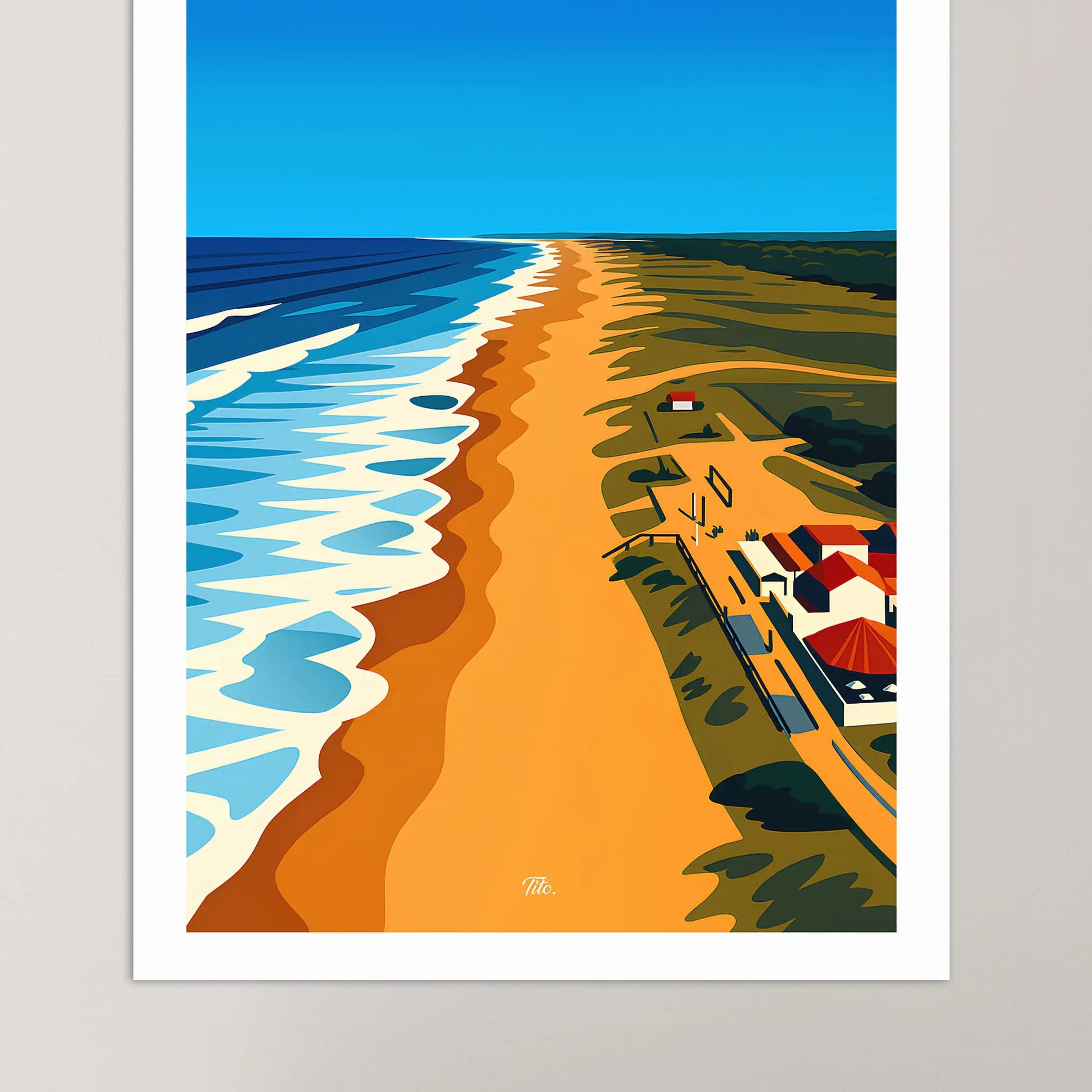 Affiche Ondres - Poster vintage, impression artistique murale