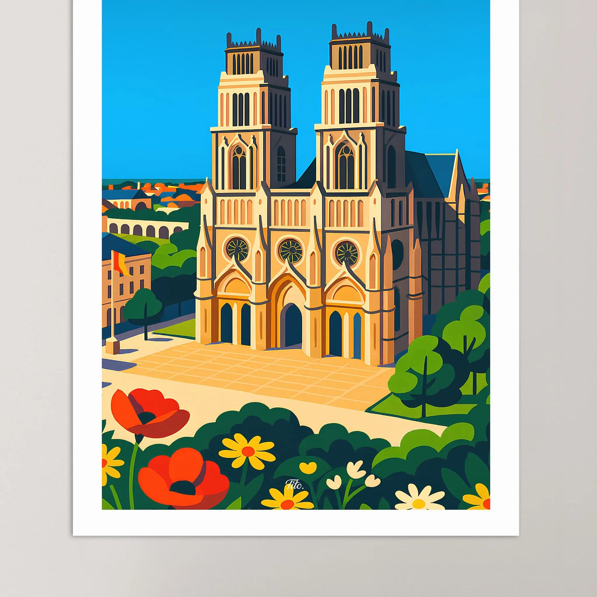 Affiche Orléans - Poster vintage, impression artistique murale