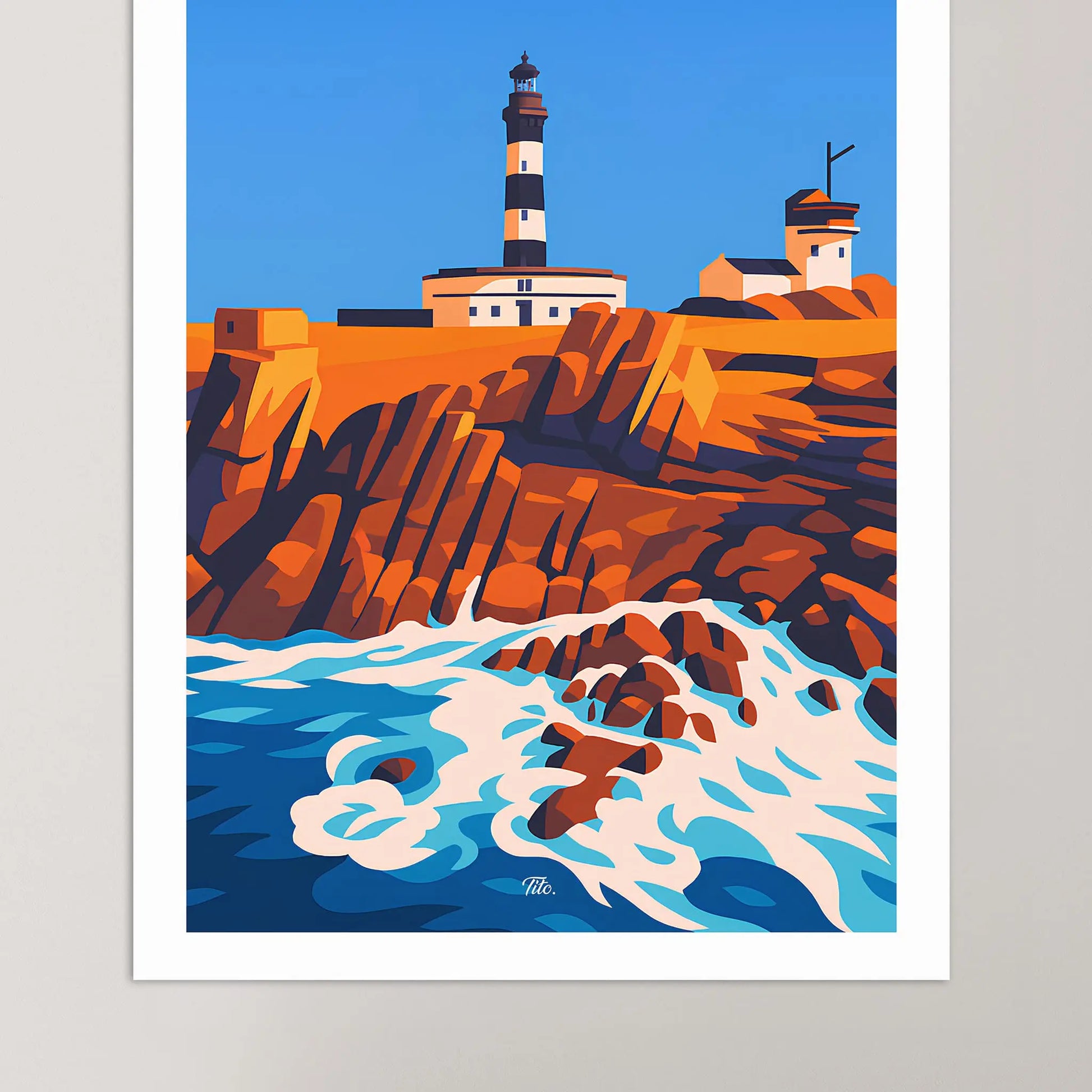 Affiche Ouessant - Poster vintage, impression artistique murale