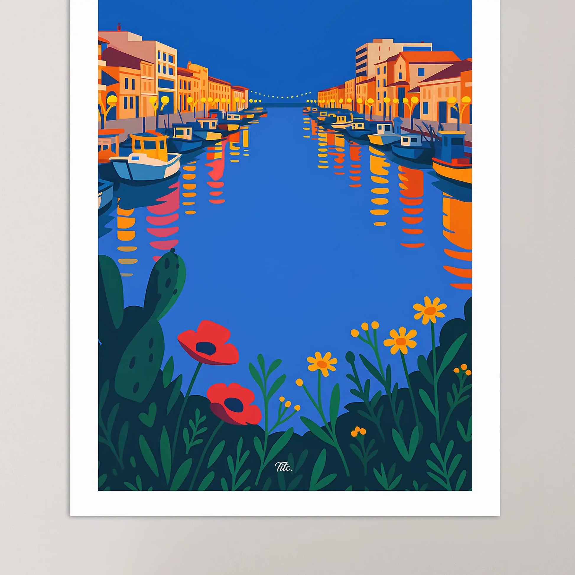 Affiche Palavas-les-Flots - Poster vintage, impression artistique murale