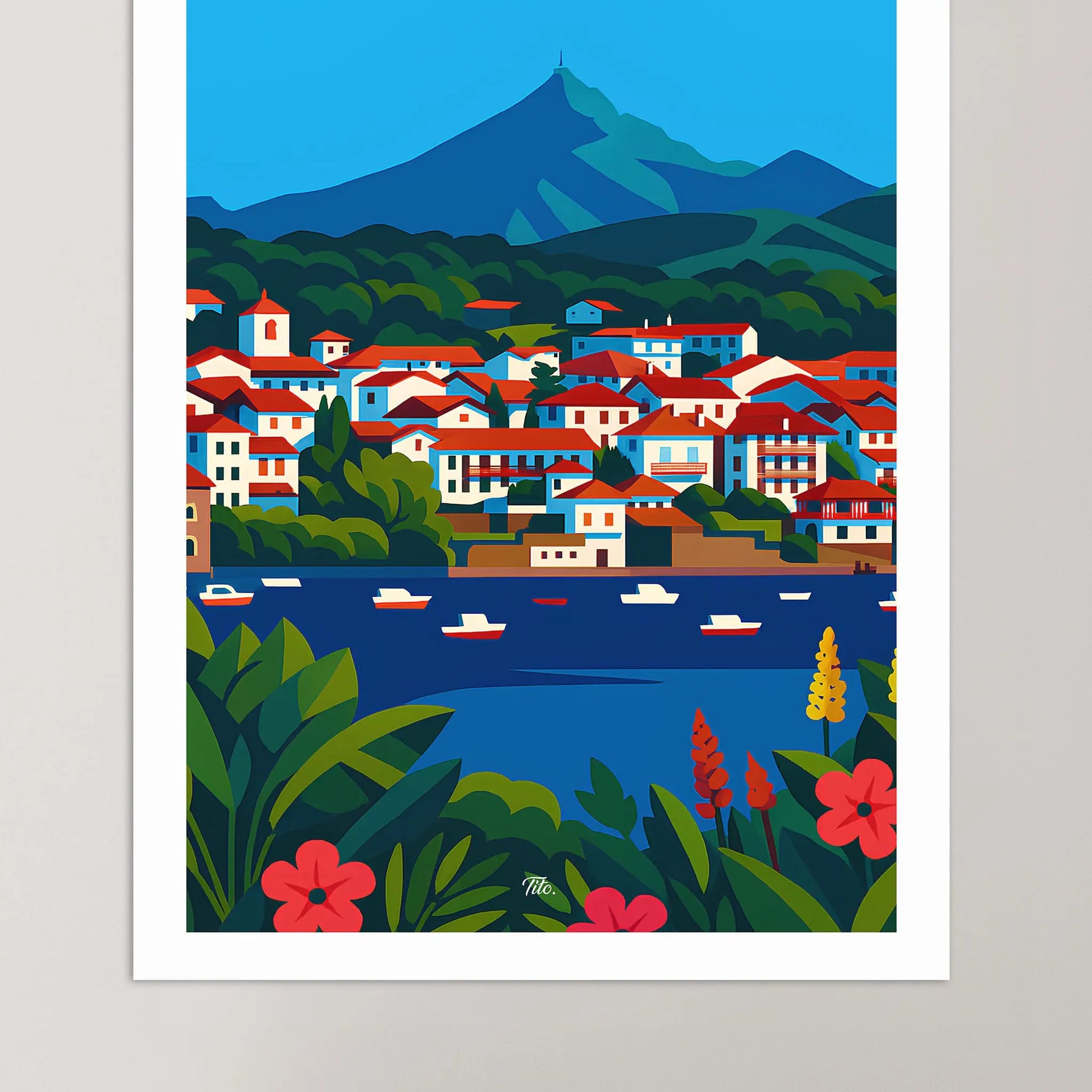 Affiche Pays Basque - Poster vintage, impression artistique murale