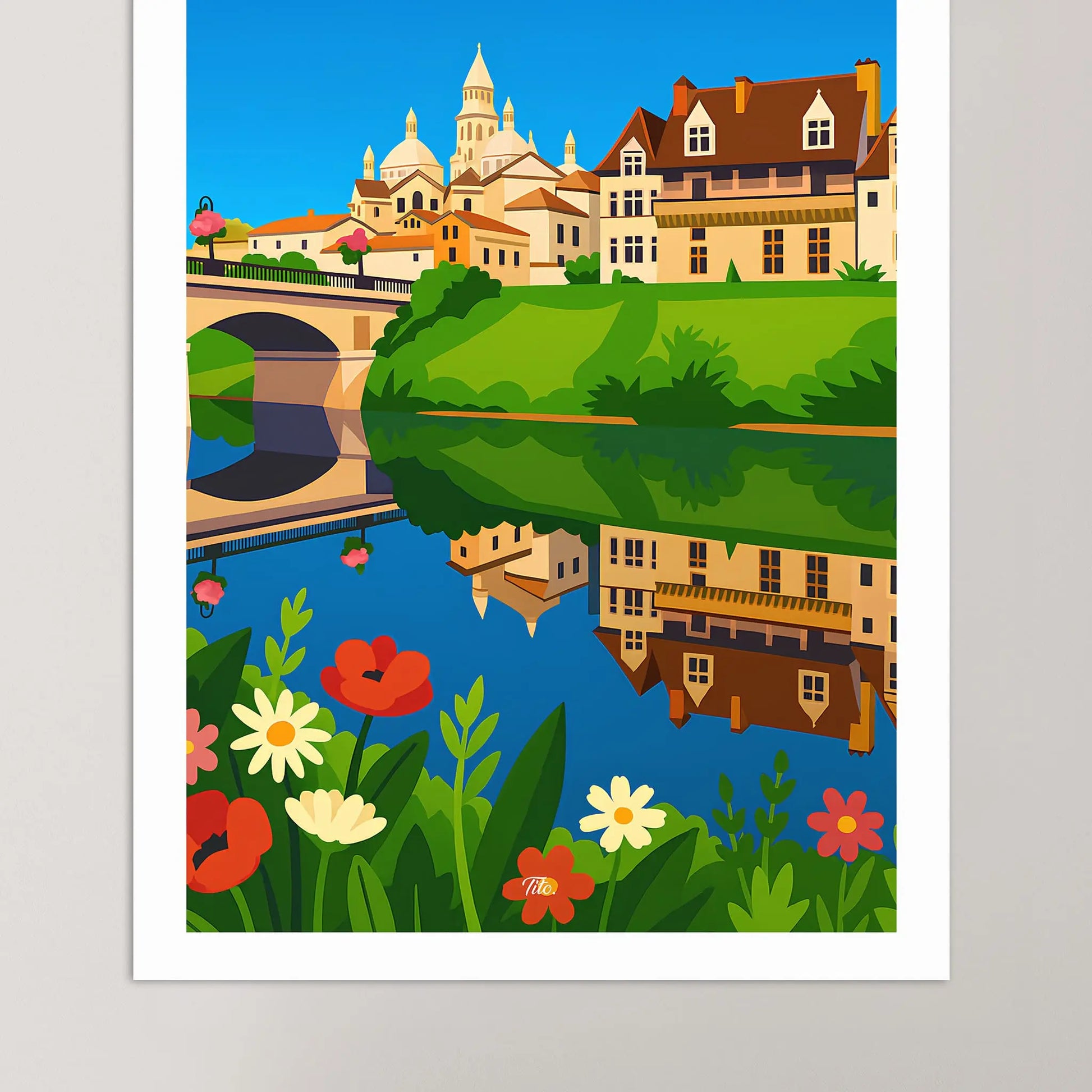 Affiche Périgueux - Poster vintage, impression artistique murale