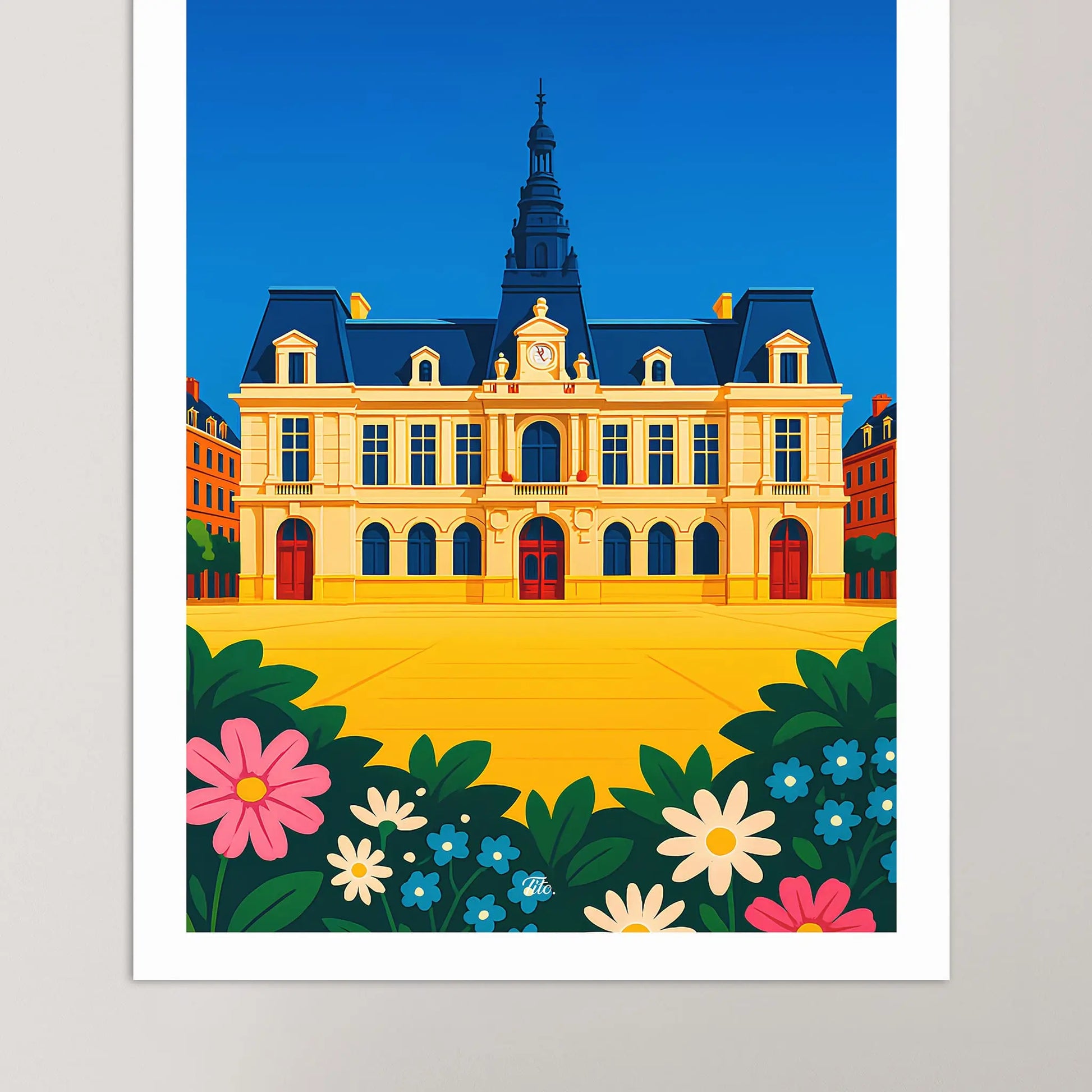 Affiche Poitiers - Poster vintage, impression artistique murale