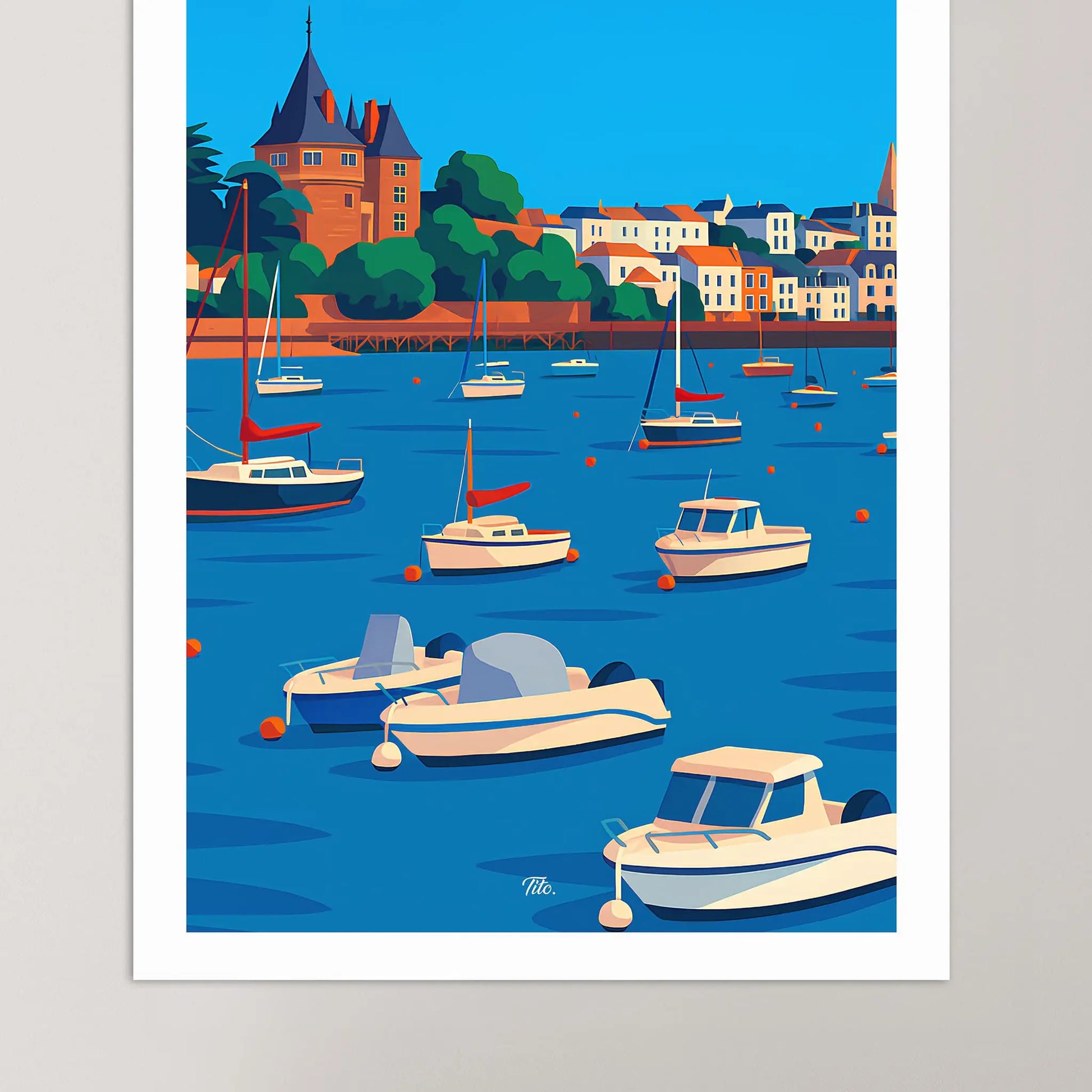 Affiche Pornic - Poster vintage, impression artistique murale