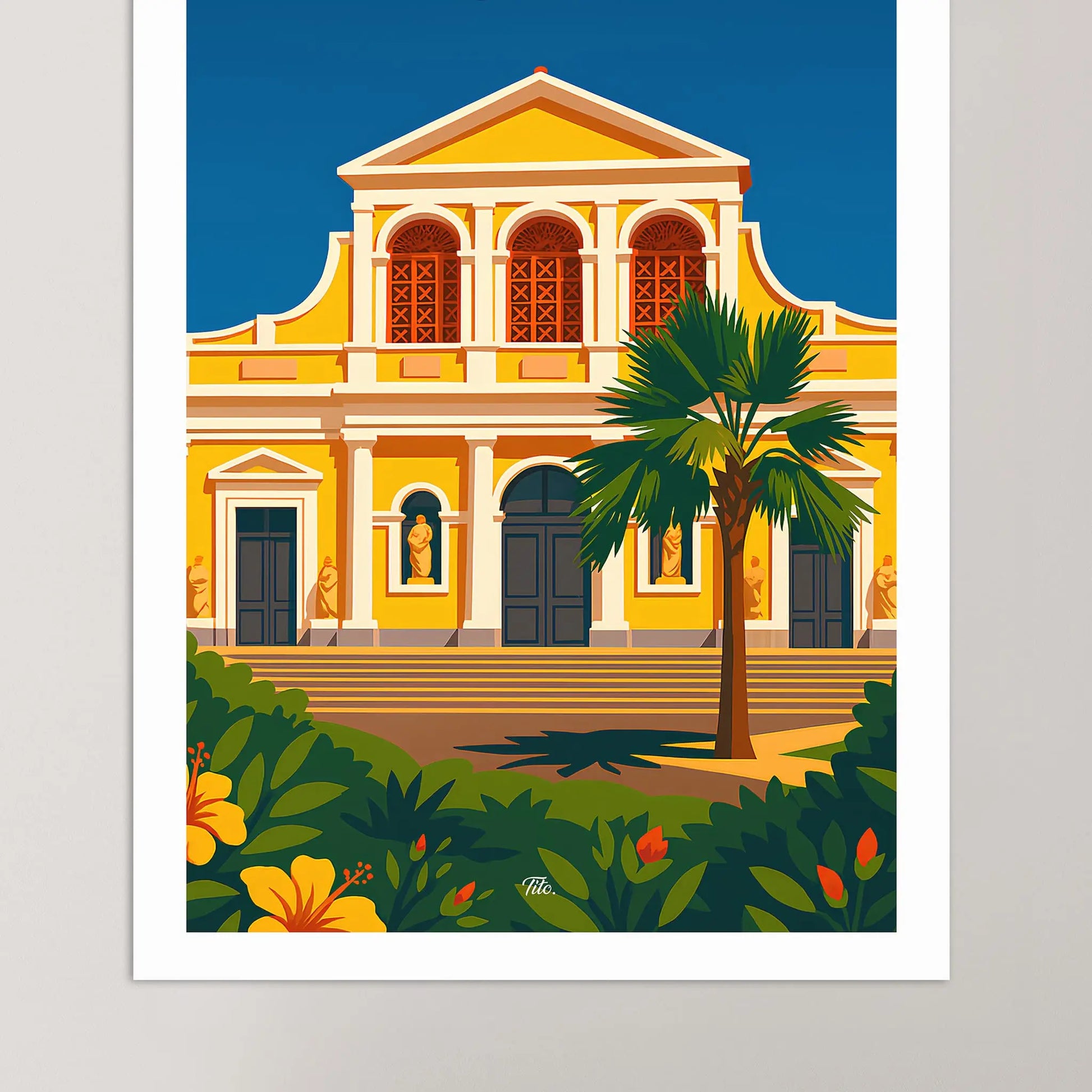 Affiche Pointe-à-Pitre - Poster vintage, impression artistique murale