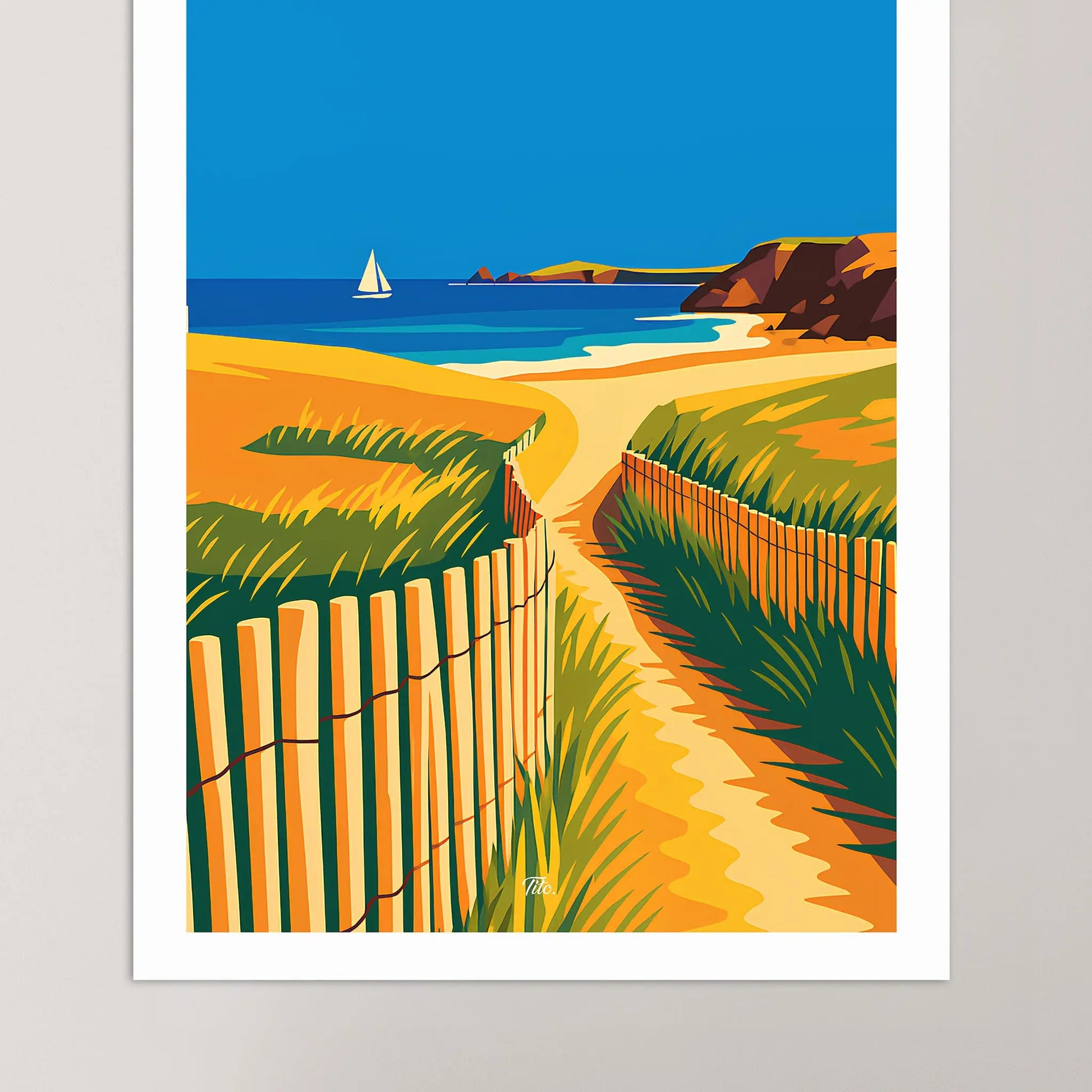 Affiche Quiberon - Poster vintage, impression artistique murale