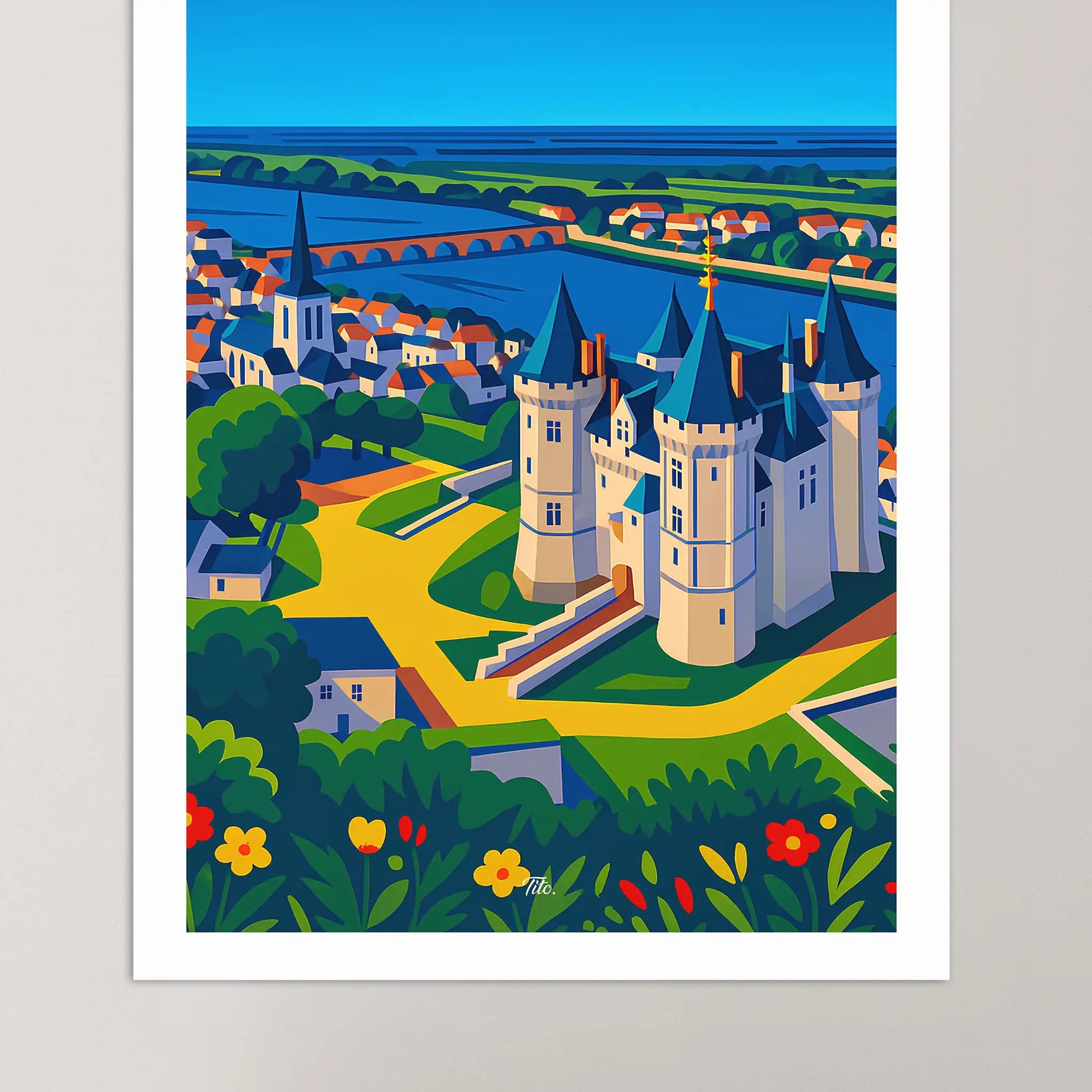 Affiche Saumur - Poster vintage, impression artistique murale