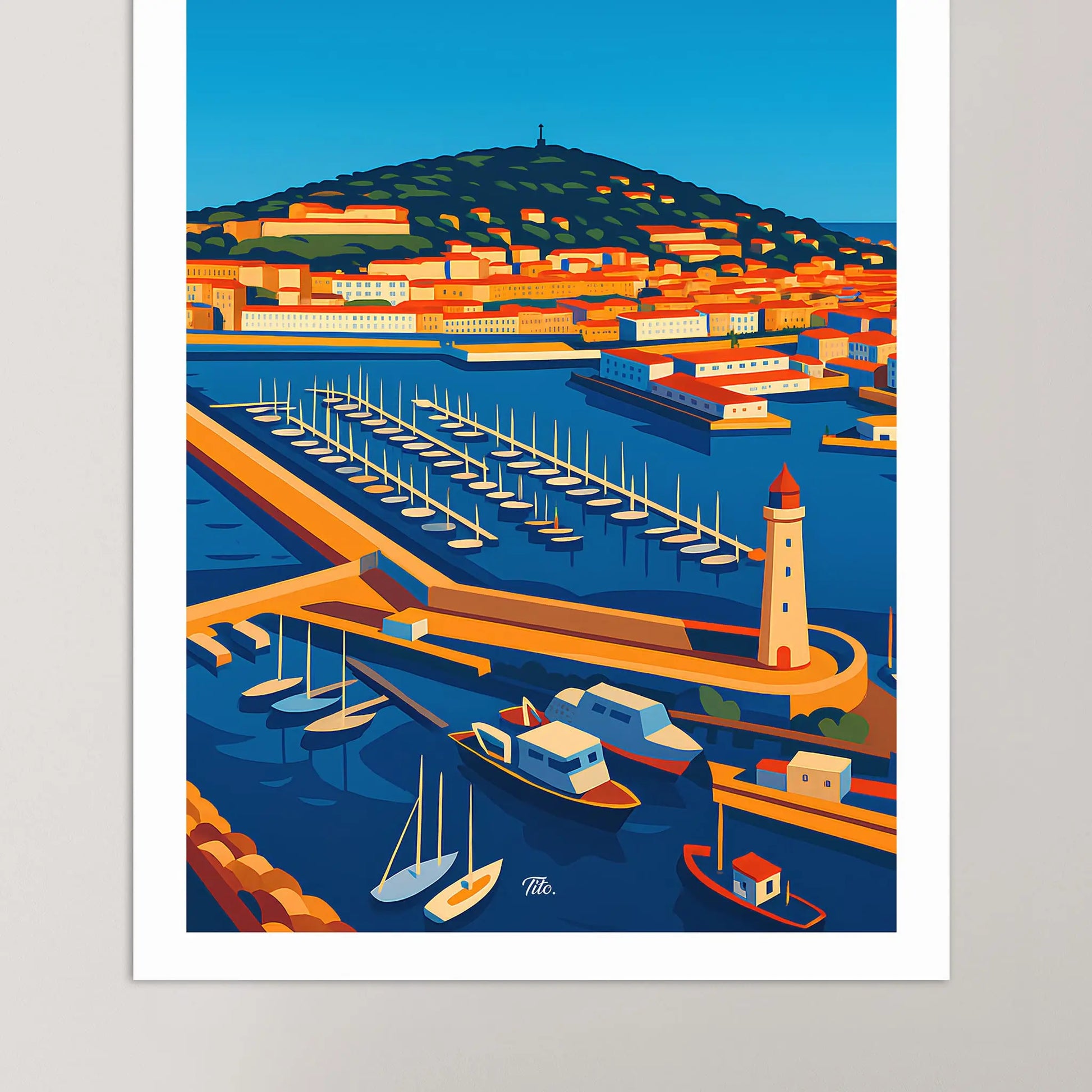 Affiche Sète - Poster vintage, impression artistique murale