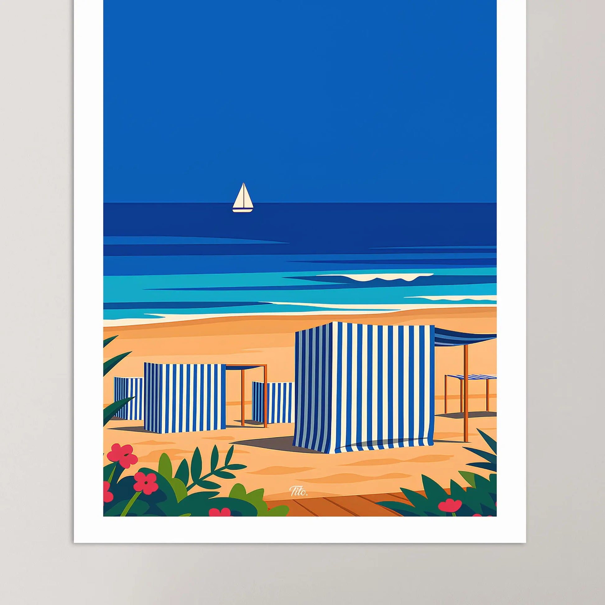 Affiche Soulac-sur-Mer - Poster vintage, impression artistique murale