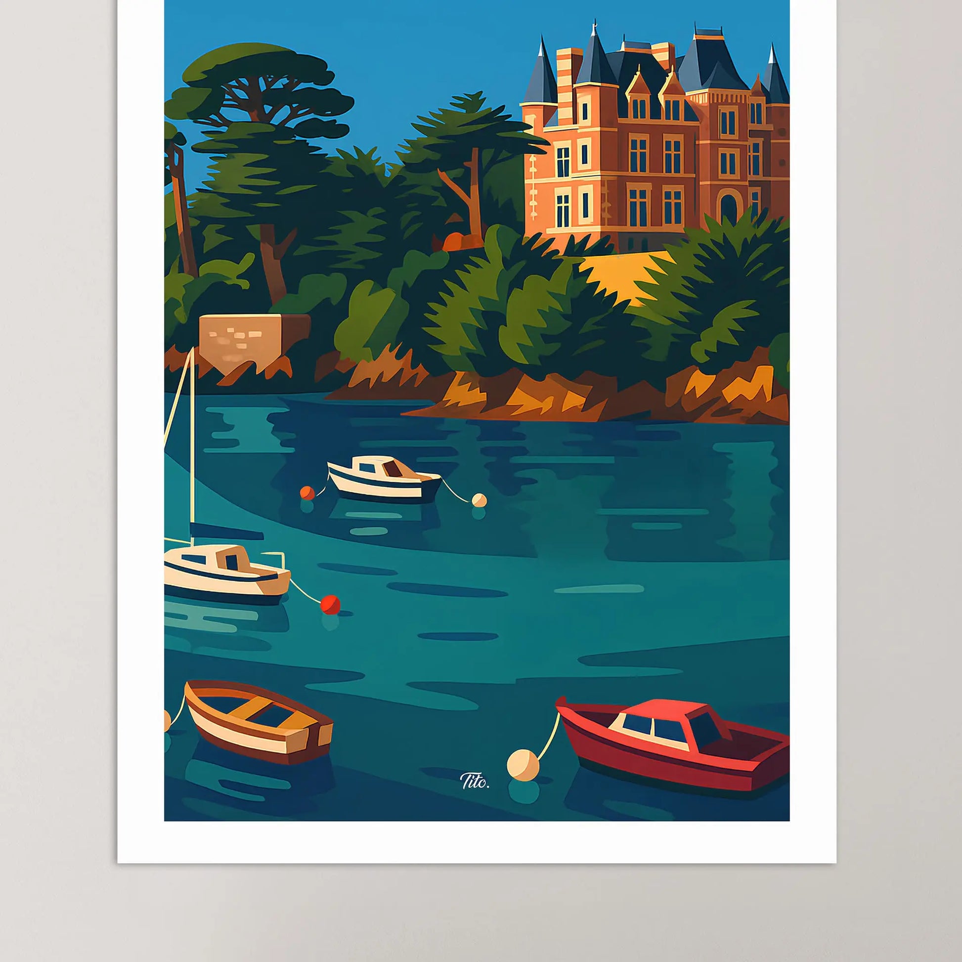 Affiche Saint-Briac-sur-Mer - Poster vintage, impression artistique murale