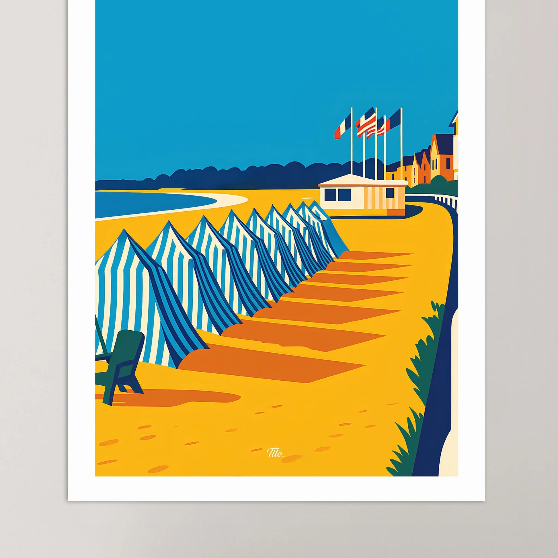 Affiche Saint-Cast-le-Guildo - Poster vintage, impression artistique murale