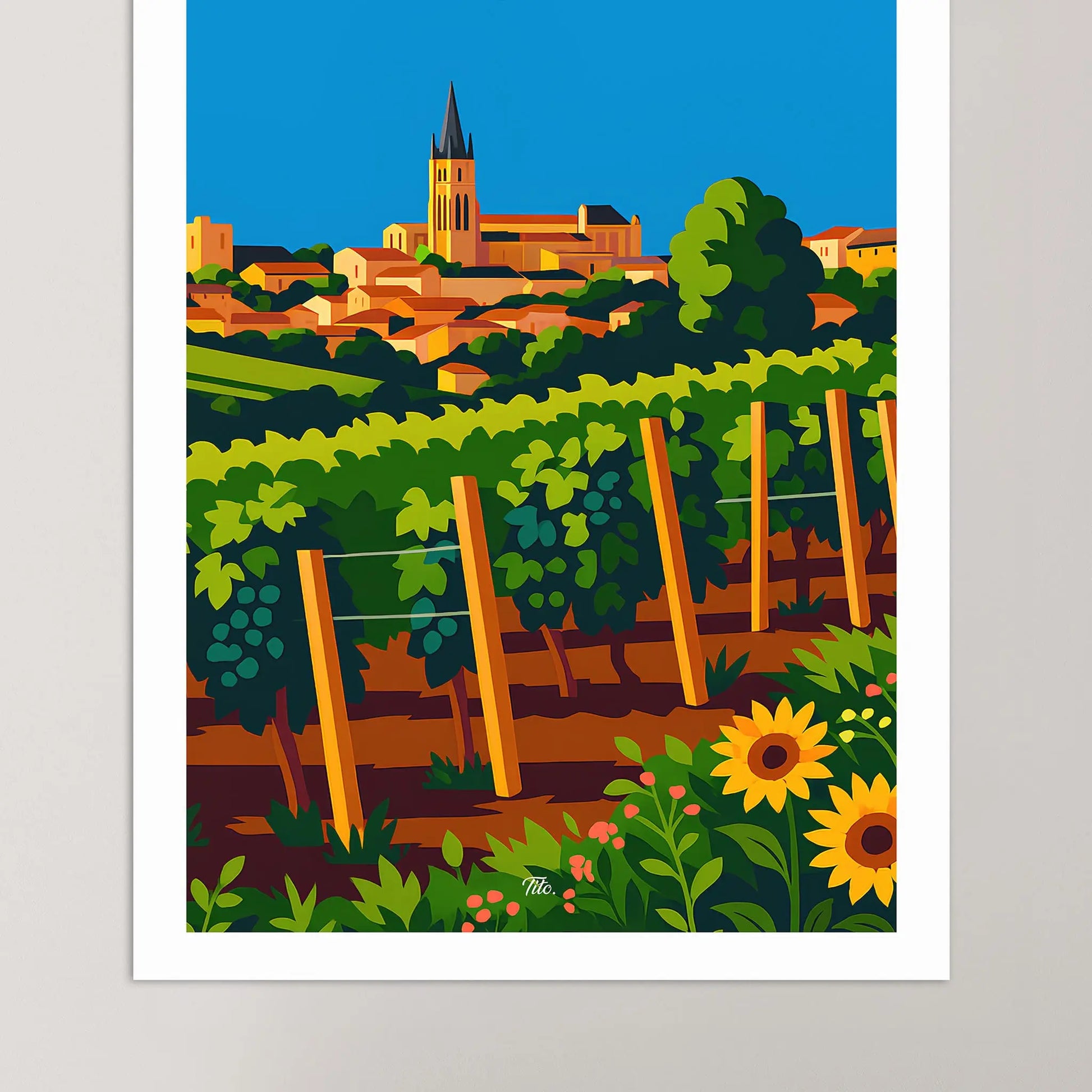 Affiche Saint-Émilion - Poster vintage, impression artistique murale