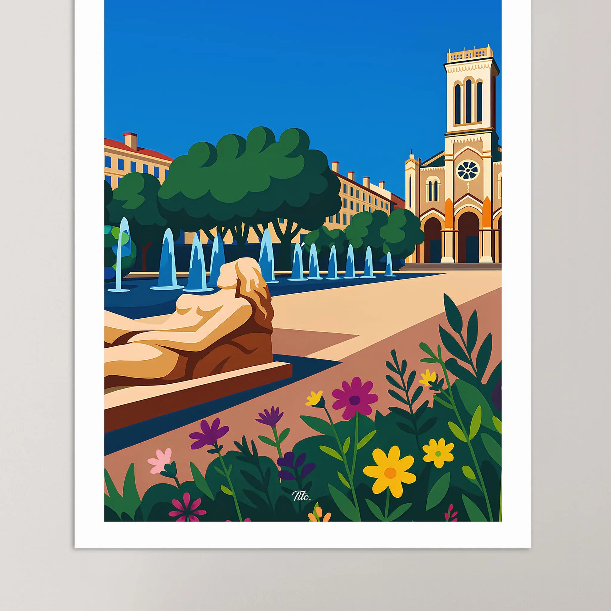 Affiche Saint-Étienne - Poster vintage, impression artistique murale