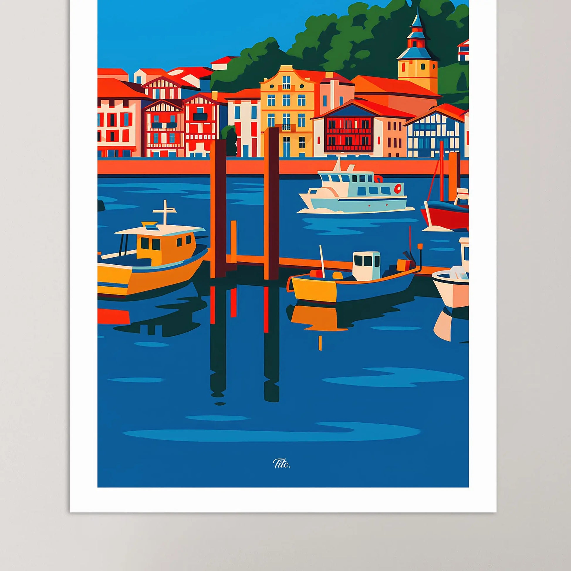 Affiche Saint-Jean-de-Luz - Poster vintage, impression artistique murale