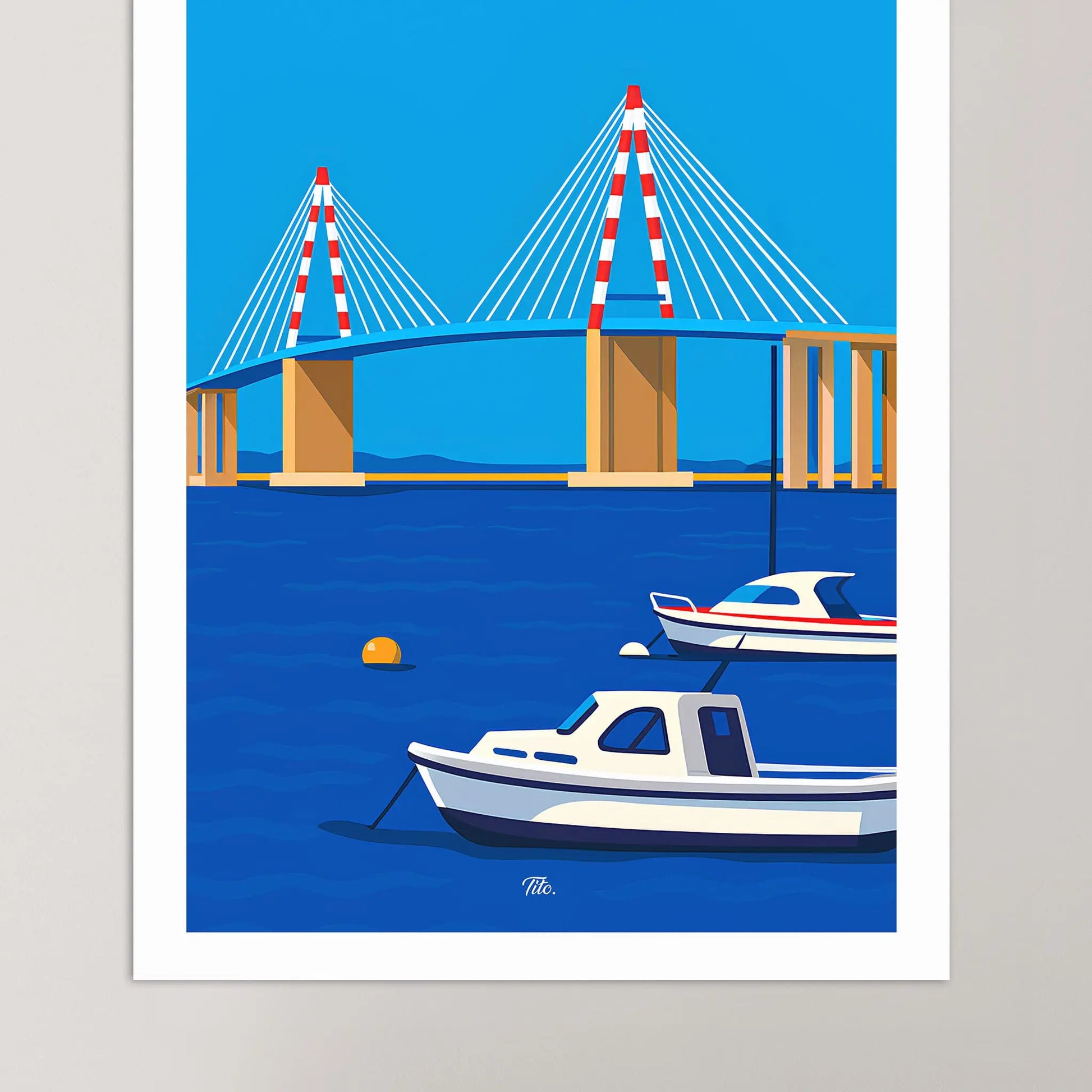 Affiche Saint-Nazaire - Poster vintage, impression artistique murale