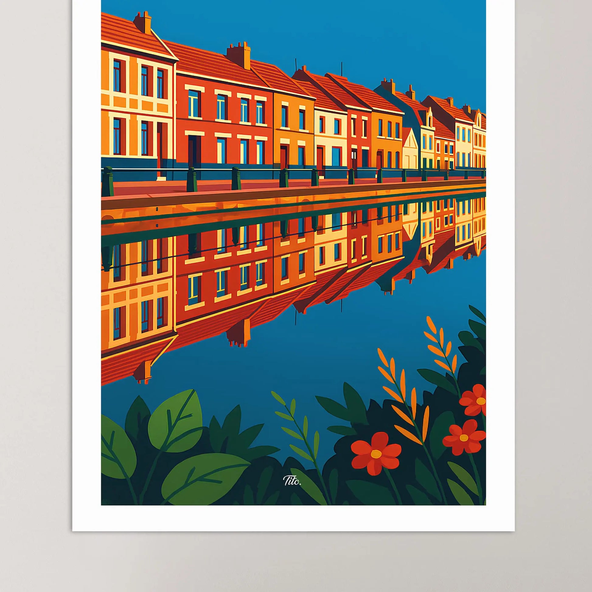 Affiche Saint-Omer - Poster vintage, impression artistique murale