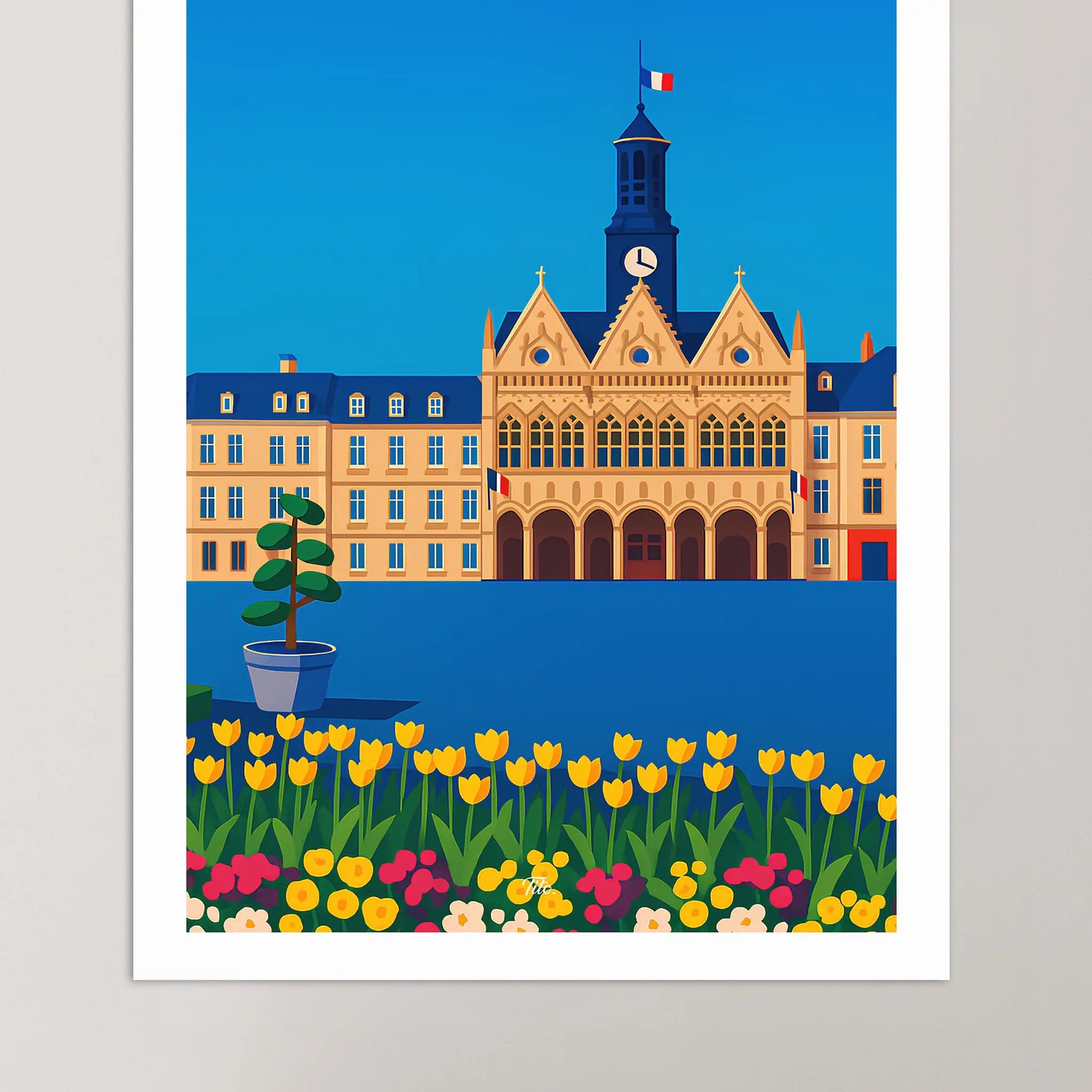 Affiche Saint-Quentin - Poster vintage, impression artistique murale