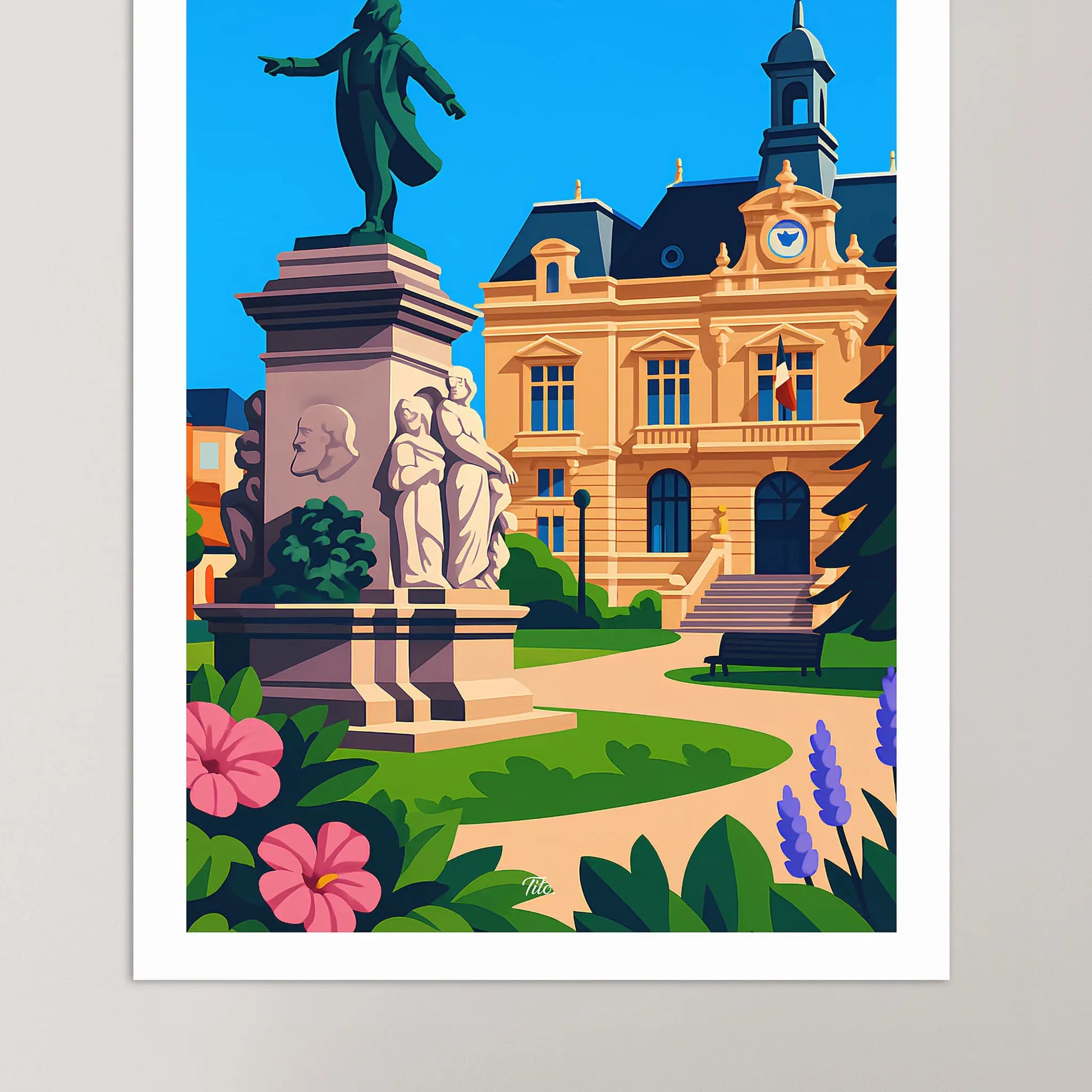 Affiche Tarbes - Poster vintage, impression artistique murale