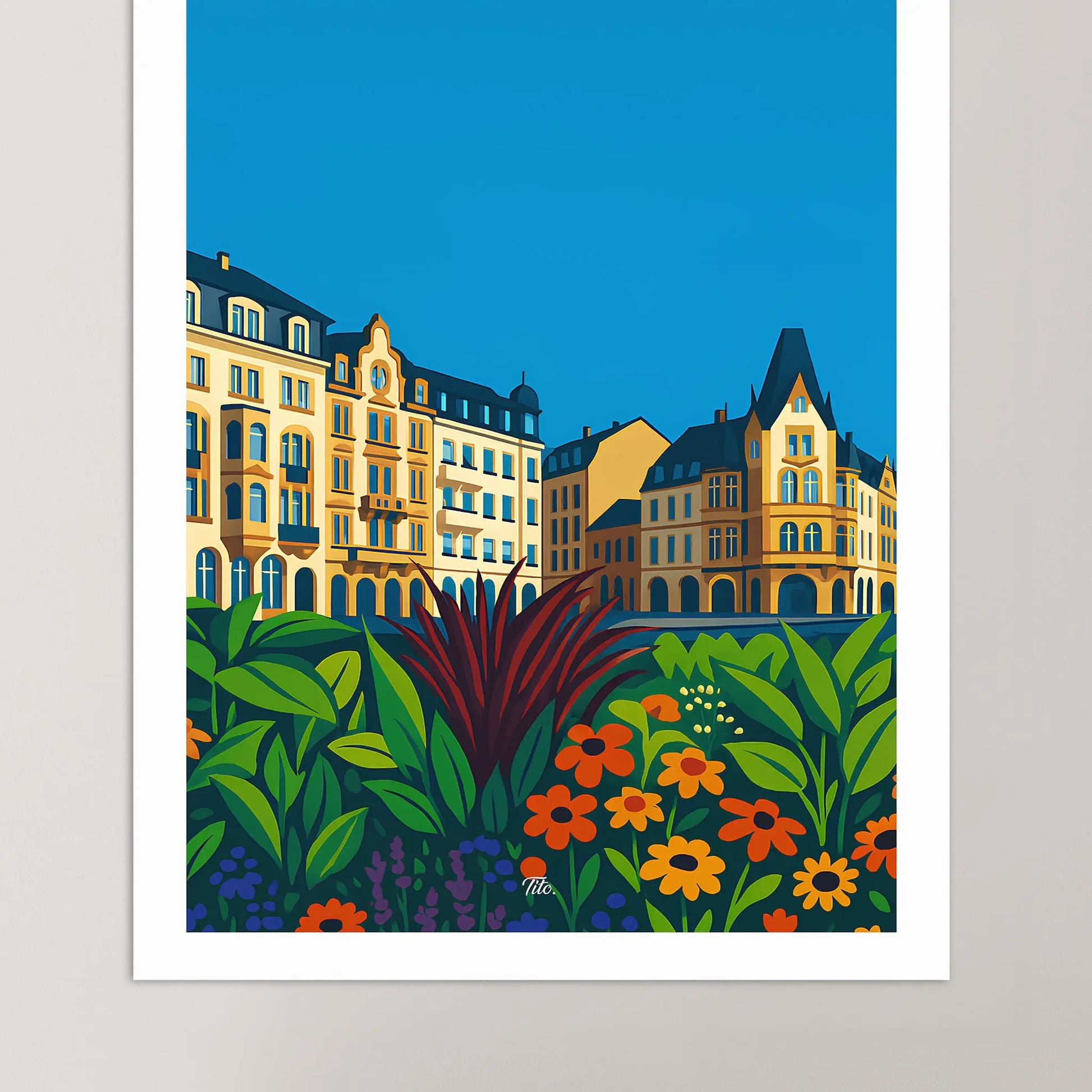 Affiche Thionville - Poster vintage, impression artistique murale