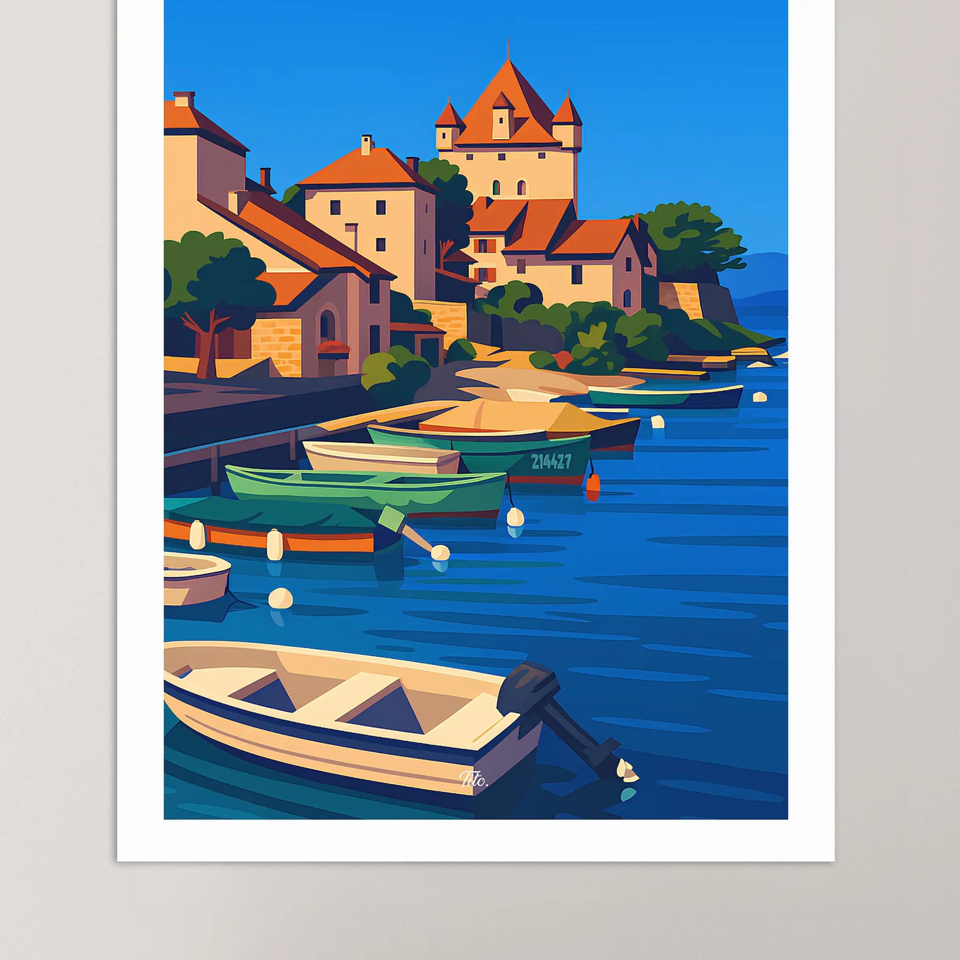 Affiche Thonon-les-Bains - Poster vintage, impression artistique murale