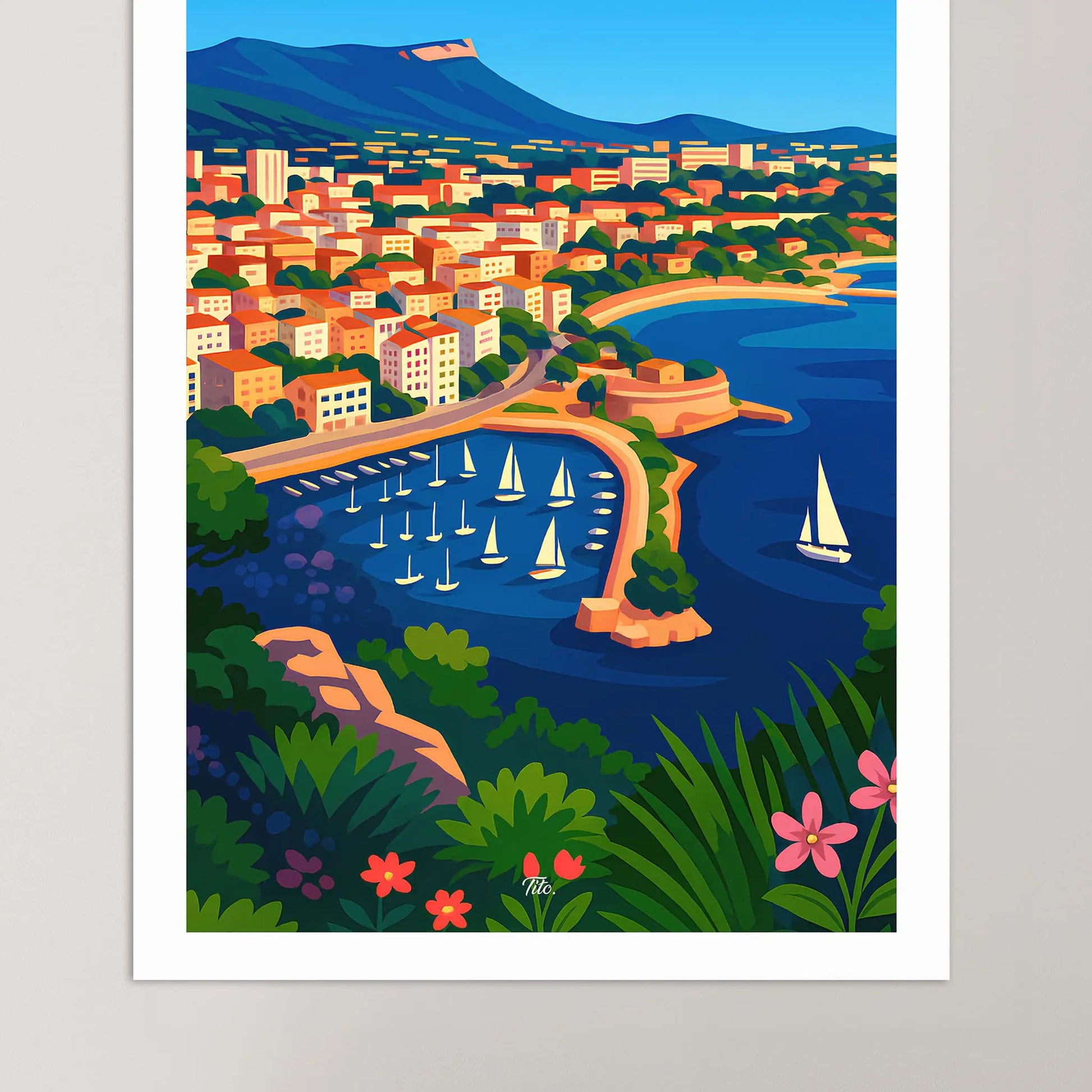 Affiche Toulon - Poster vintage, impression artistique murale