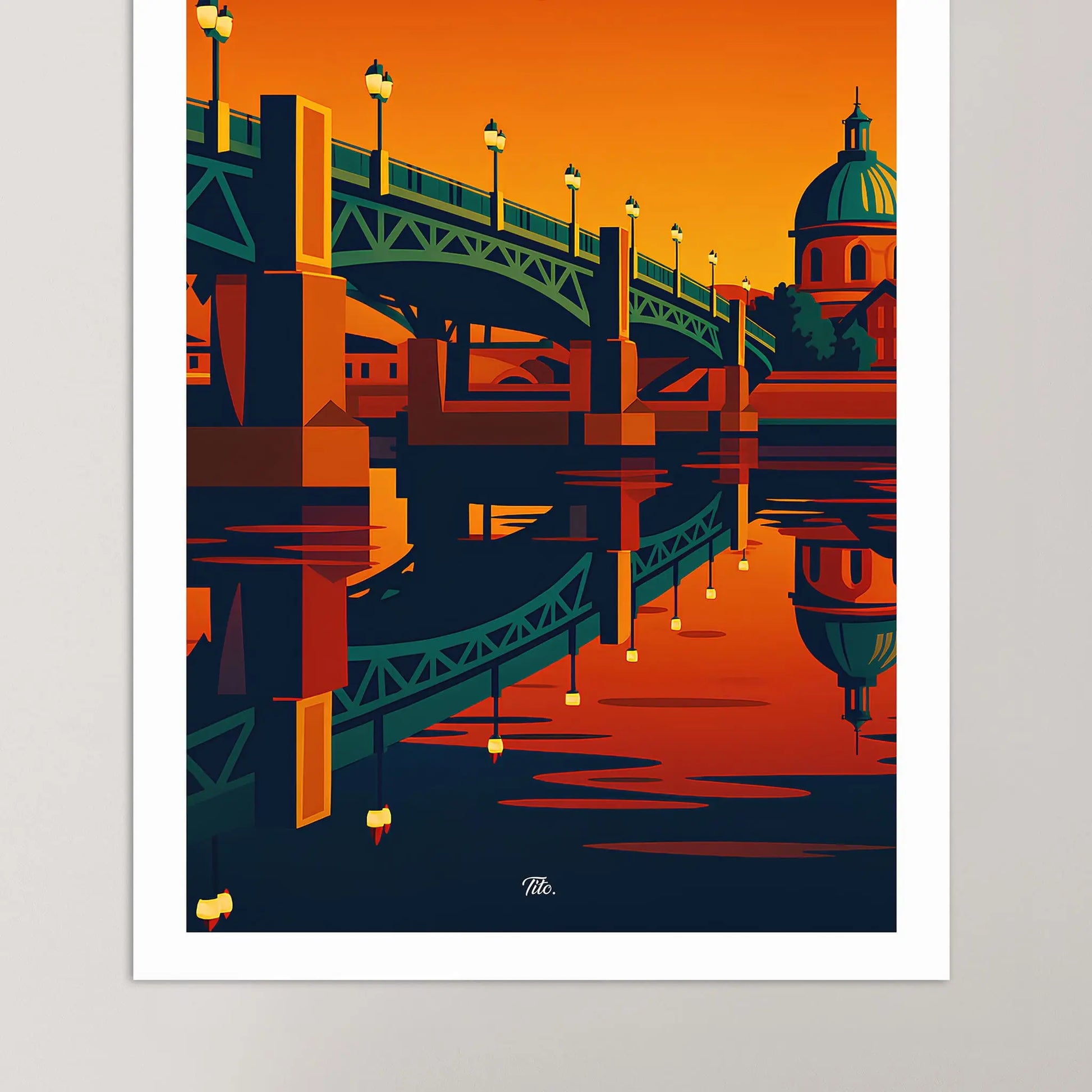 Affiche Toulouse - Poster vintage, impression artistique murale