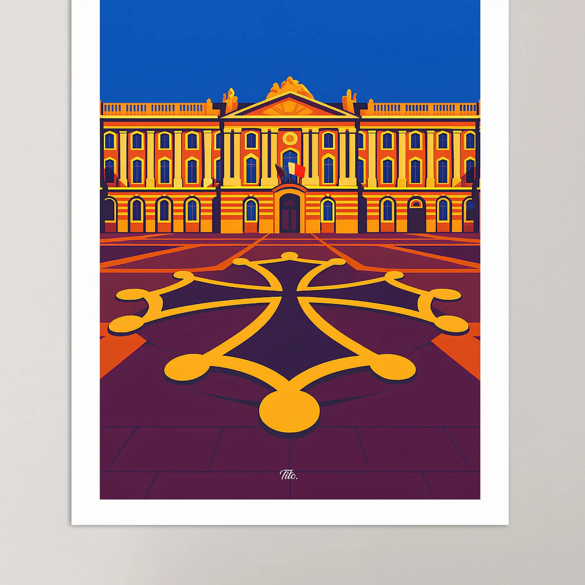 Affiche Toulouse - Poster vintage, impression artistique murale