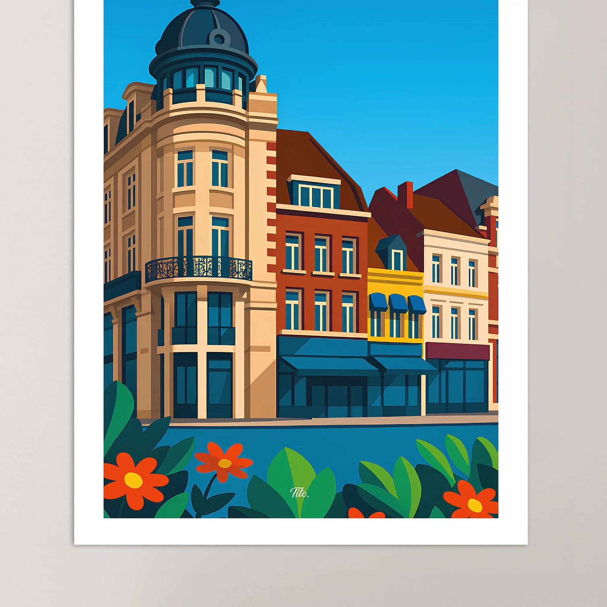 Affiche Tourcoing - Poster vintage, impression artistique murale