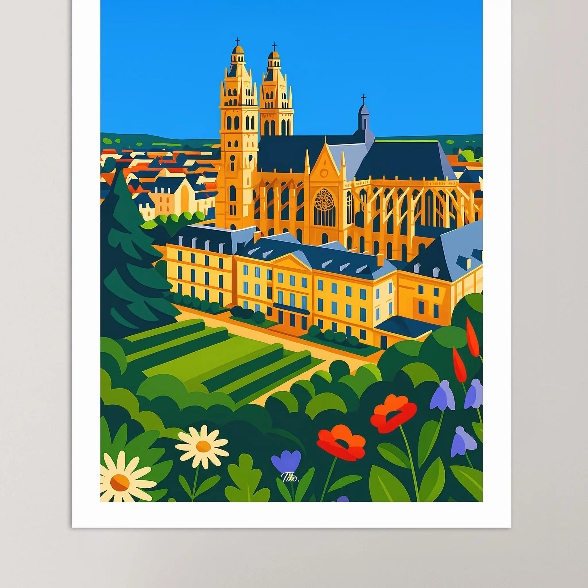 Affiche Tours - Poster vintage, impression artistique murale