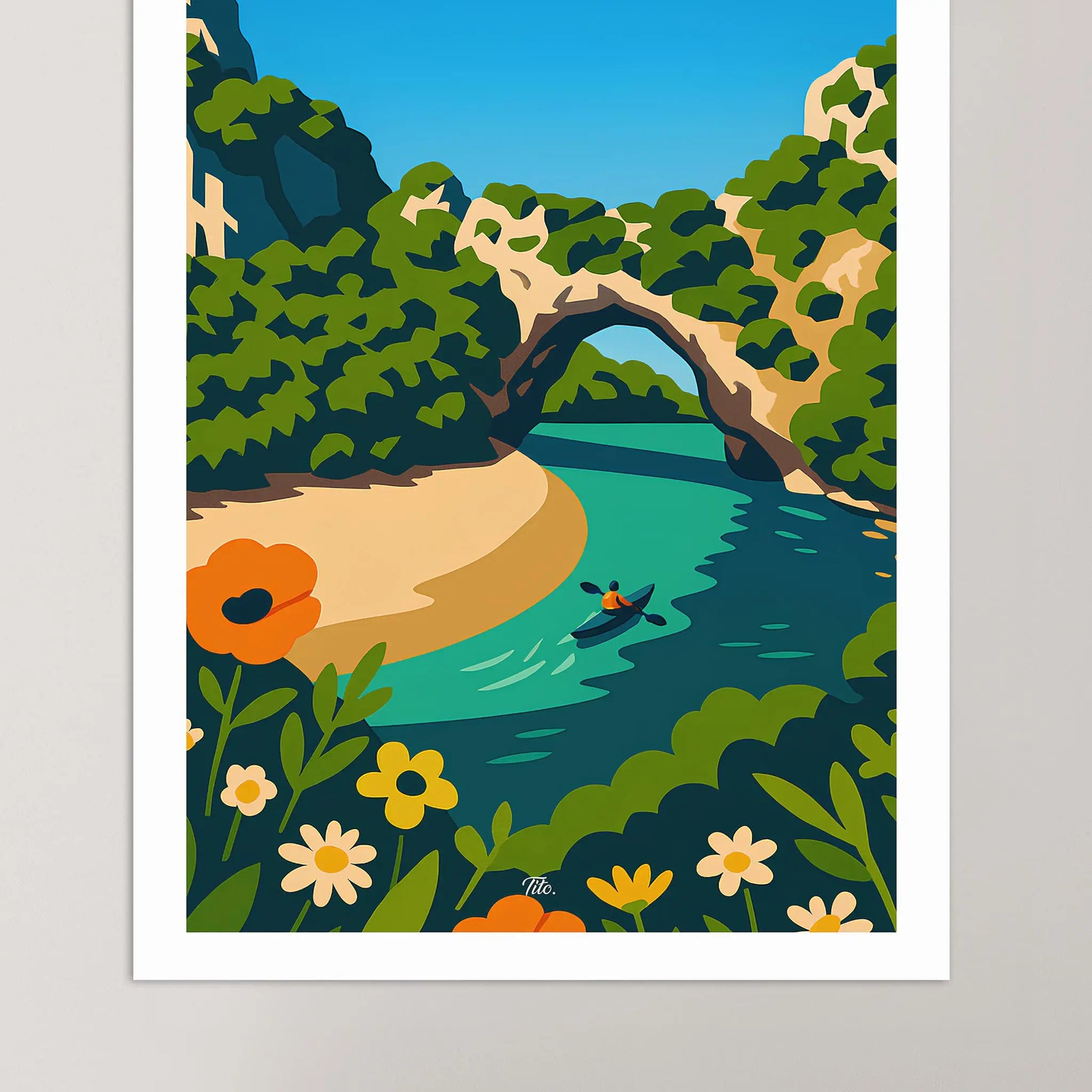 Affiche Vallon-Pont-d’Arc - Poster vintage, impression artistique murale