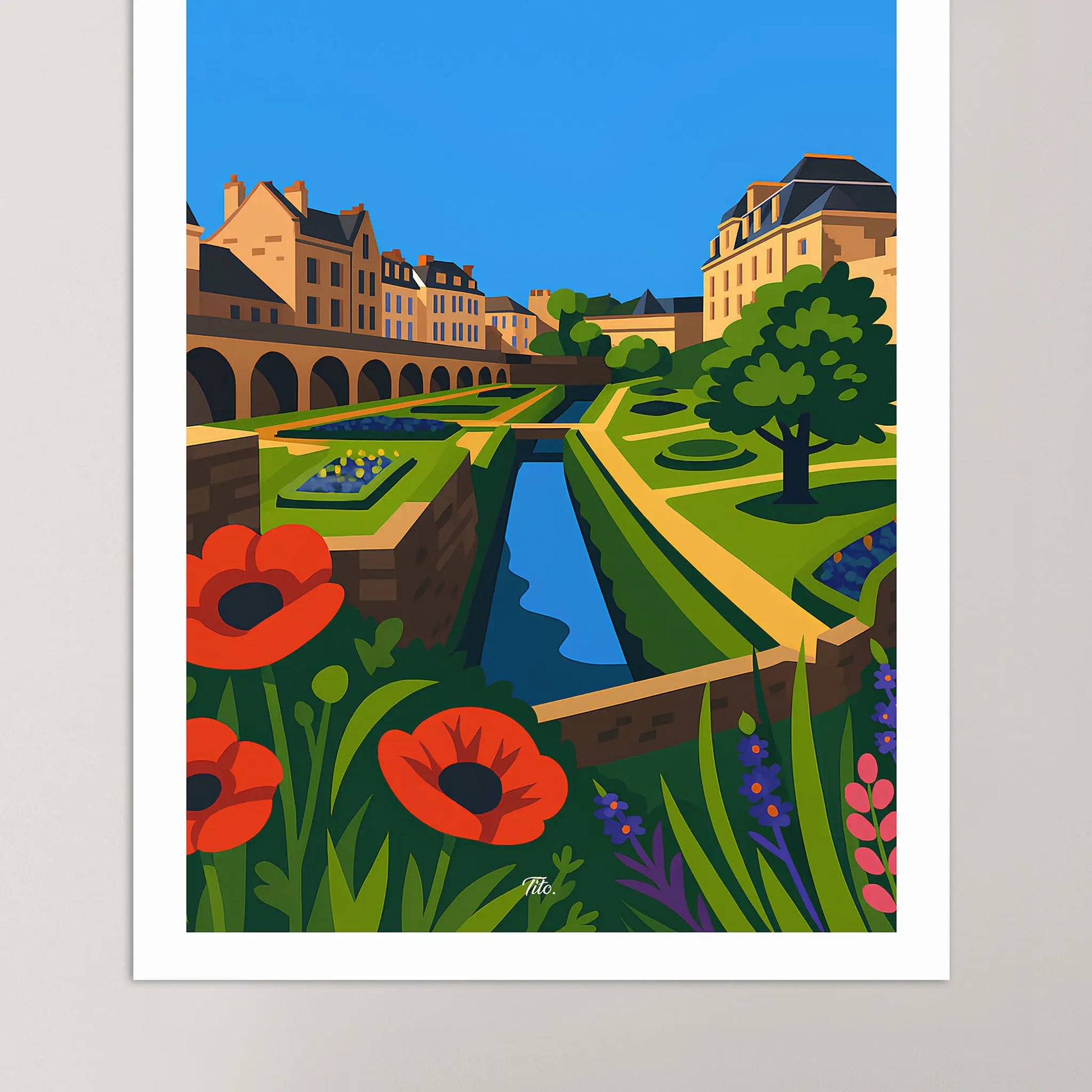 Affiche Vannes - Poster vintage, impression artistique murale