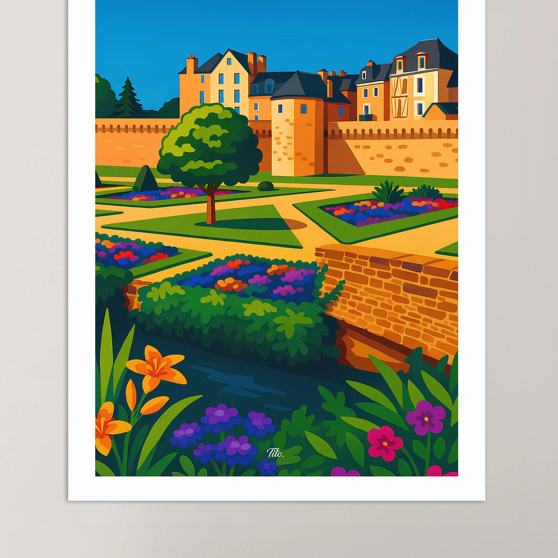 Affiche Vannes - Poster vintage, impression artistique murale