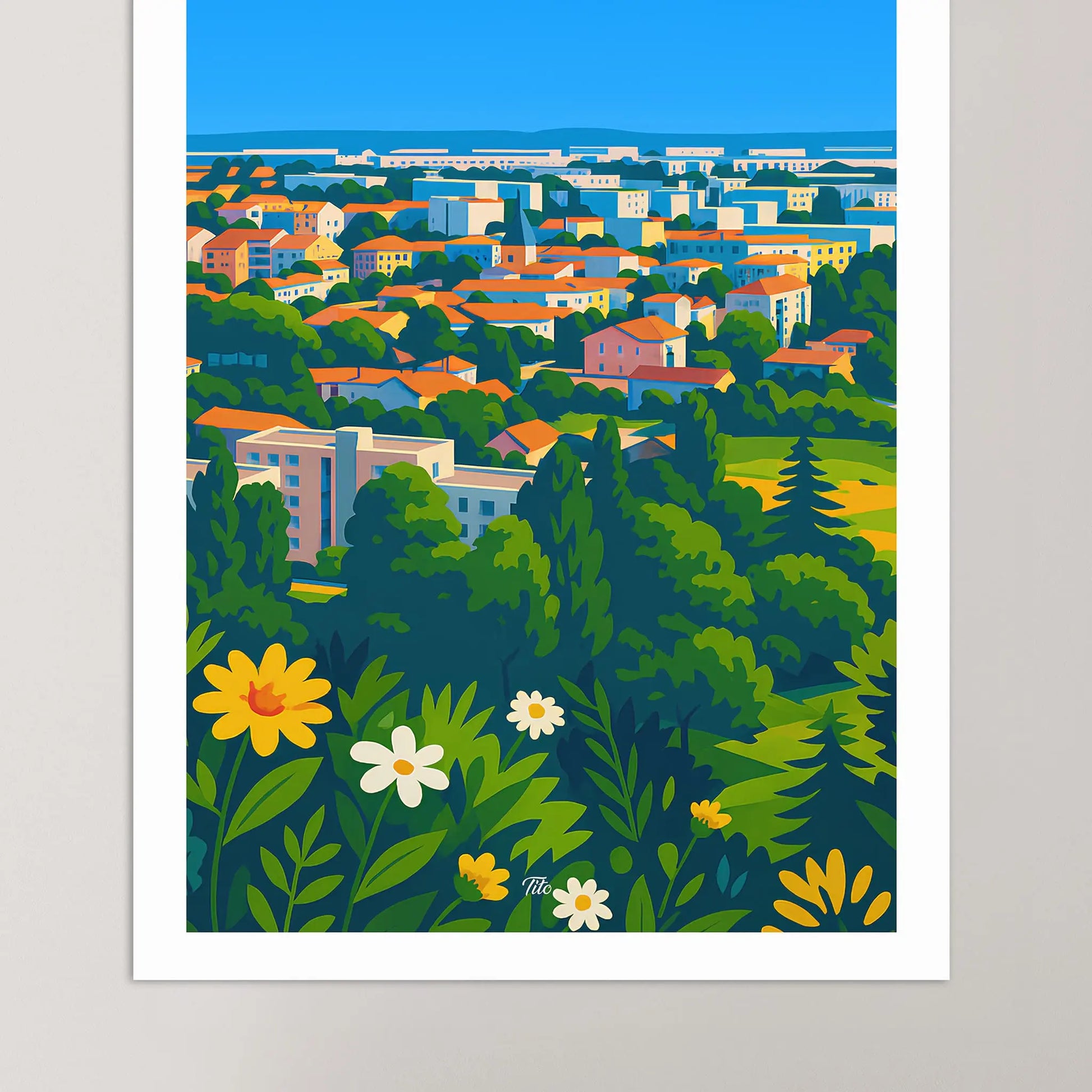 Affiche Vénissieux - Poster vintage, impression artistique murale