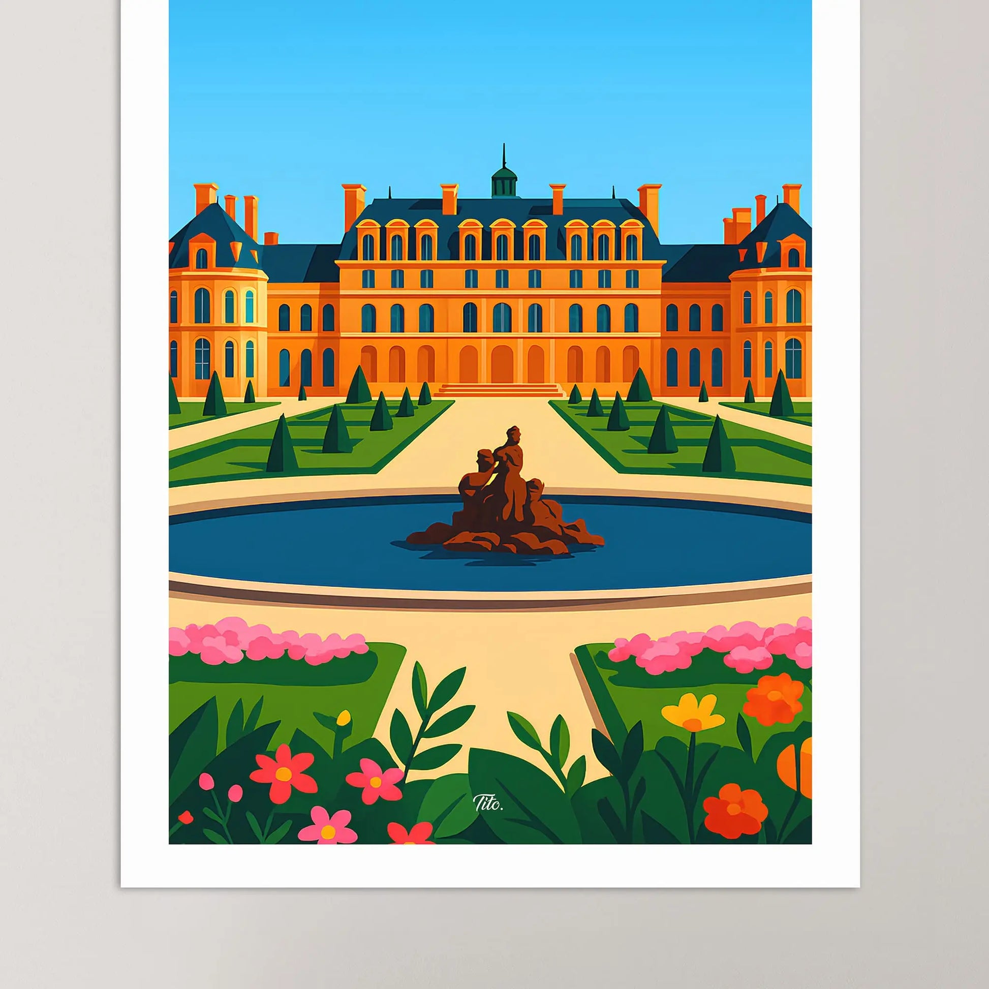 Affiche Versailles - Poster vintage, impression artistique murale