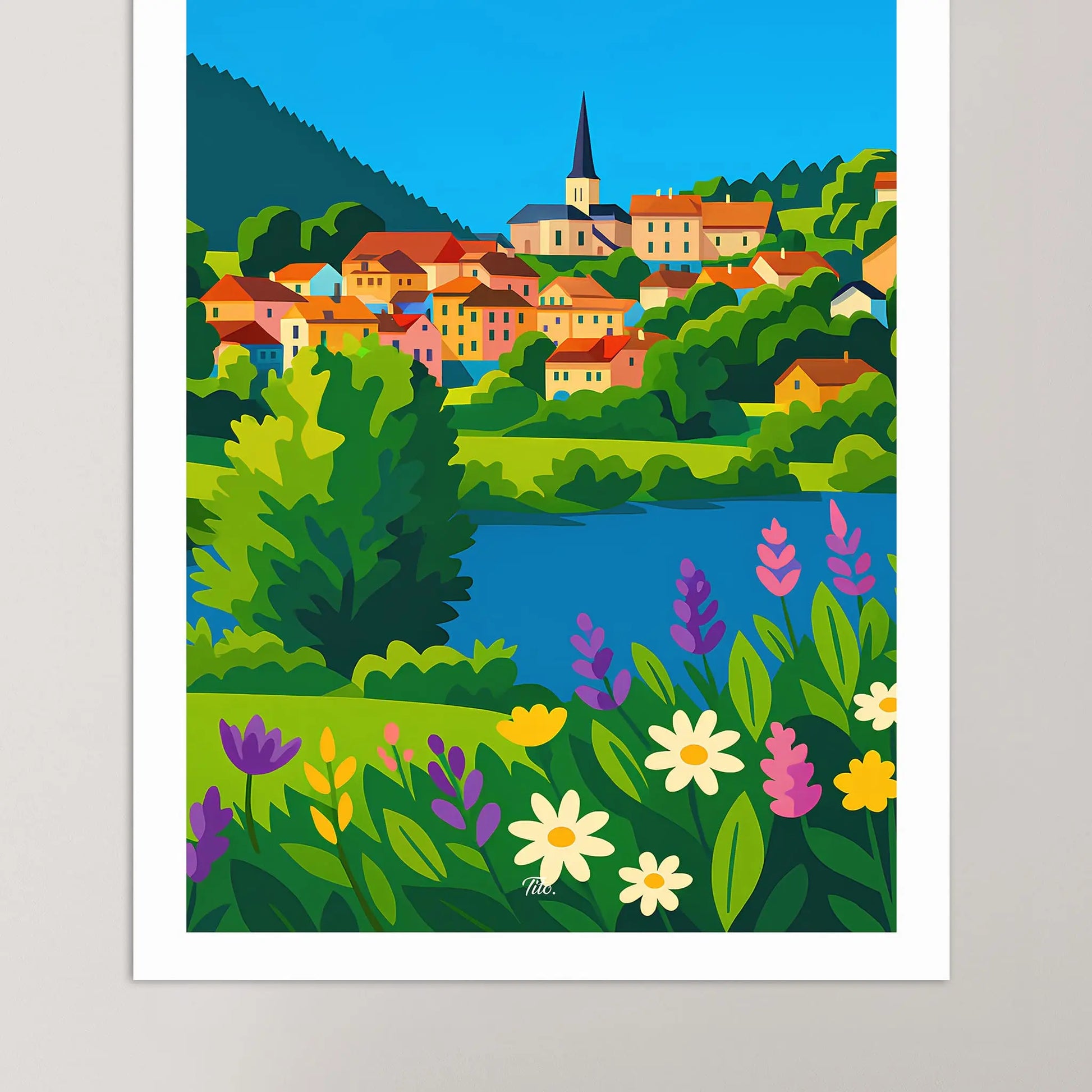 Affiche Villers-le-Lac - Poster vintage, impression artistique murale