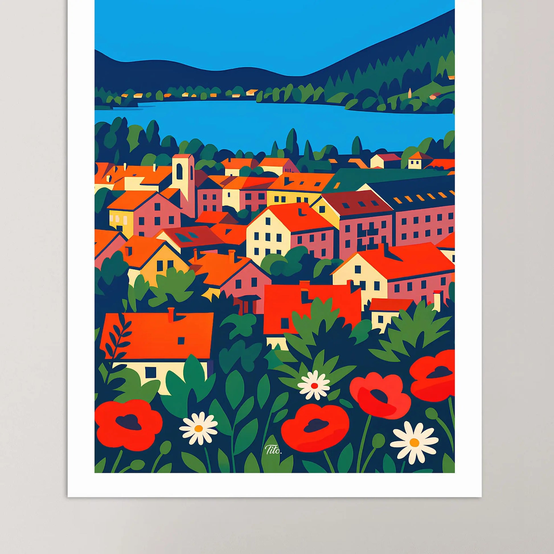 Affiche Vosges - Poster vintage, impression artistique murale