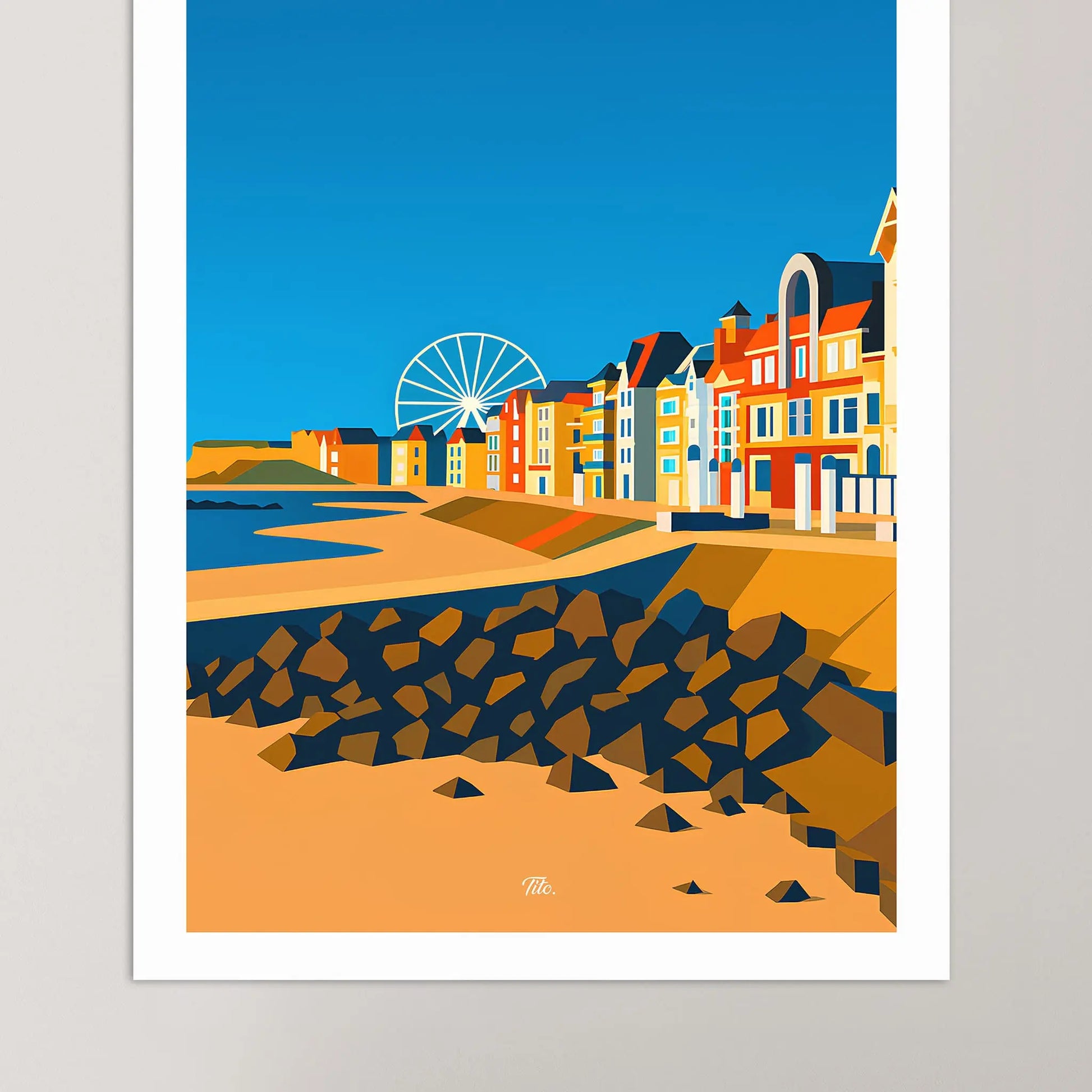 Affiche Wimereux - Poster vintage, impression artistique murale