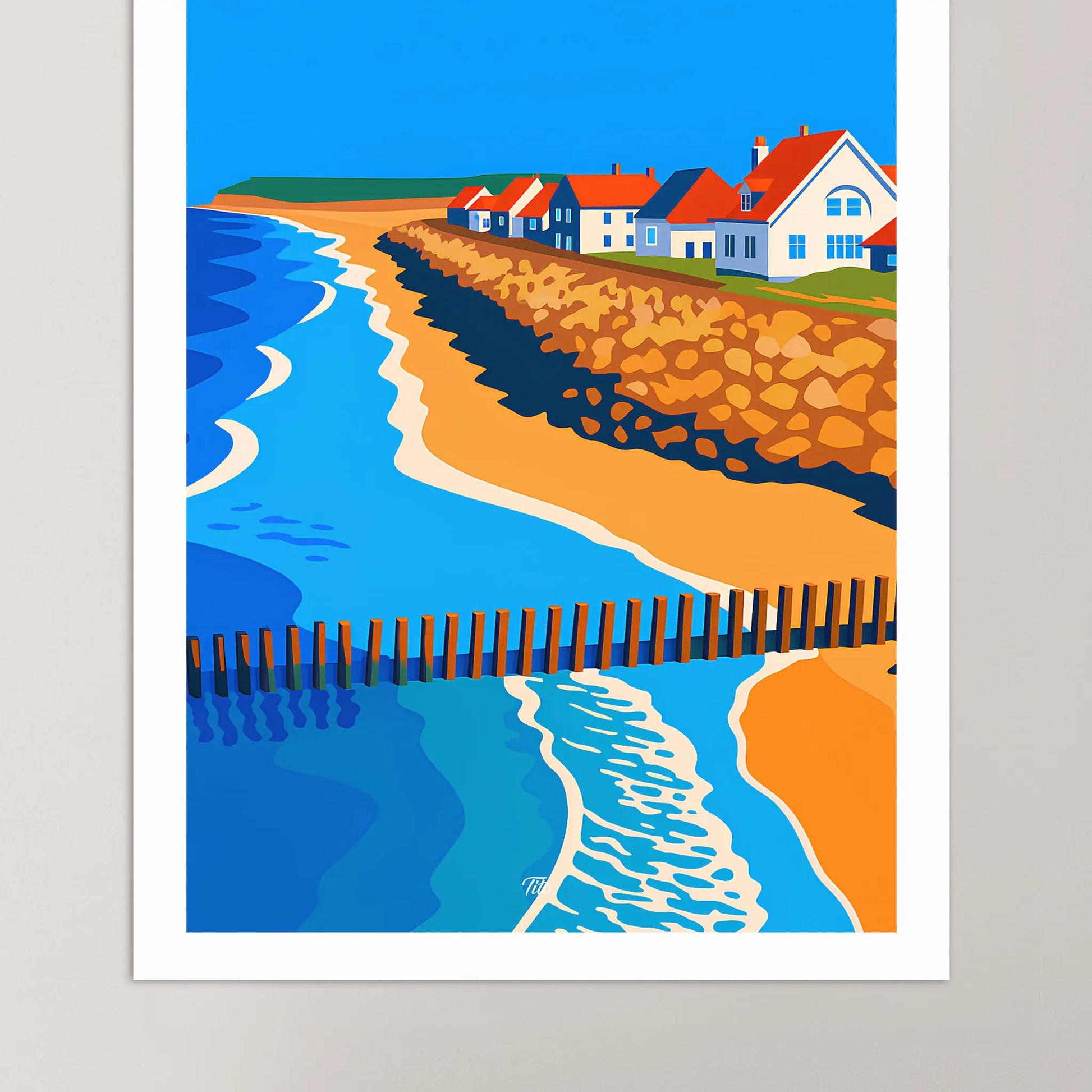 Affiche Wissant - Poster vintage, impression artistique murale