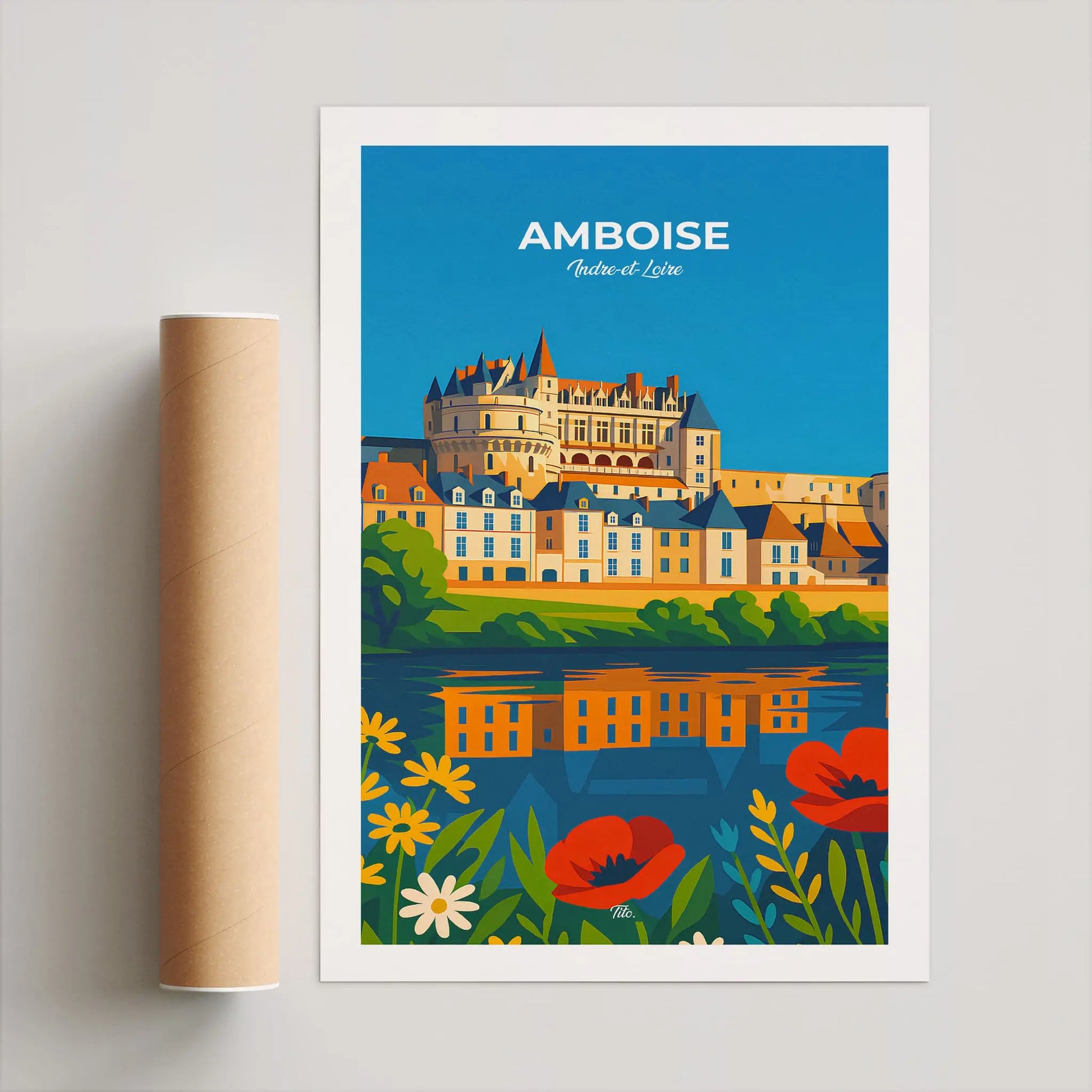 Affiche Amboise - Poster vintage, impression artistique murale