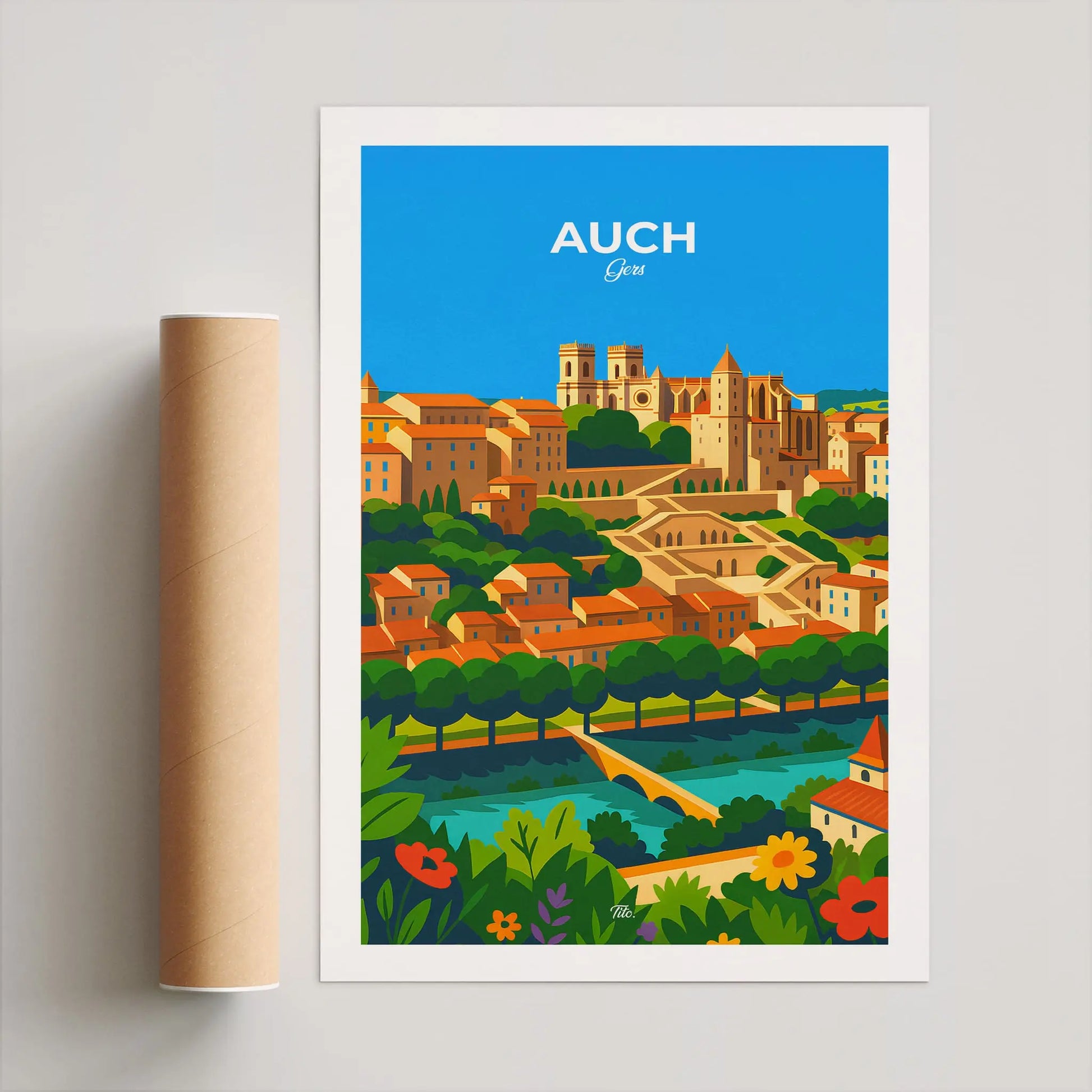 Affiche Auch - Poster vintage, impression artistique murale