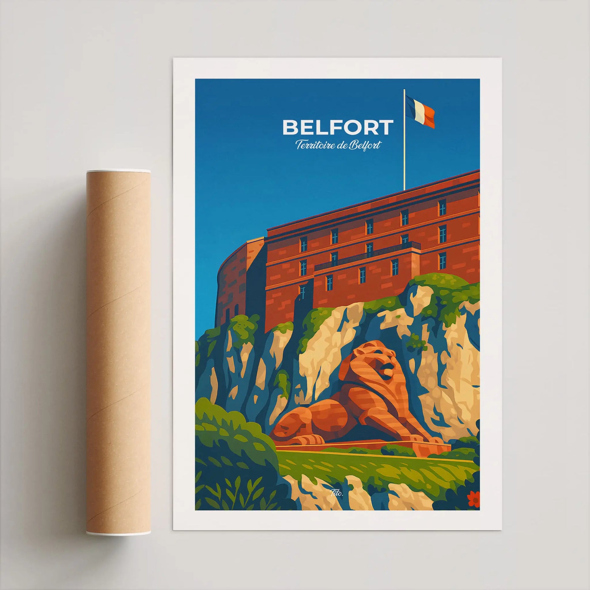 Affiche Belfort - Poster vintage, impression artistique murale