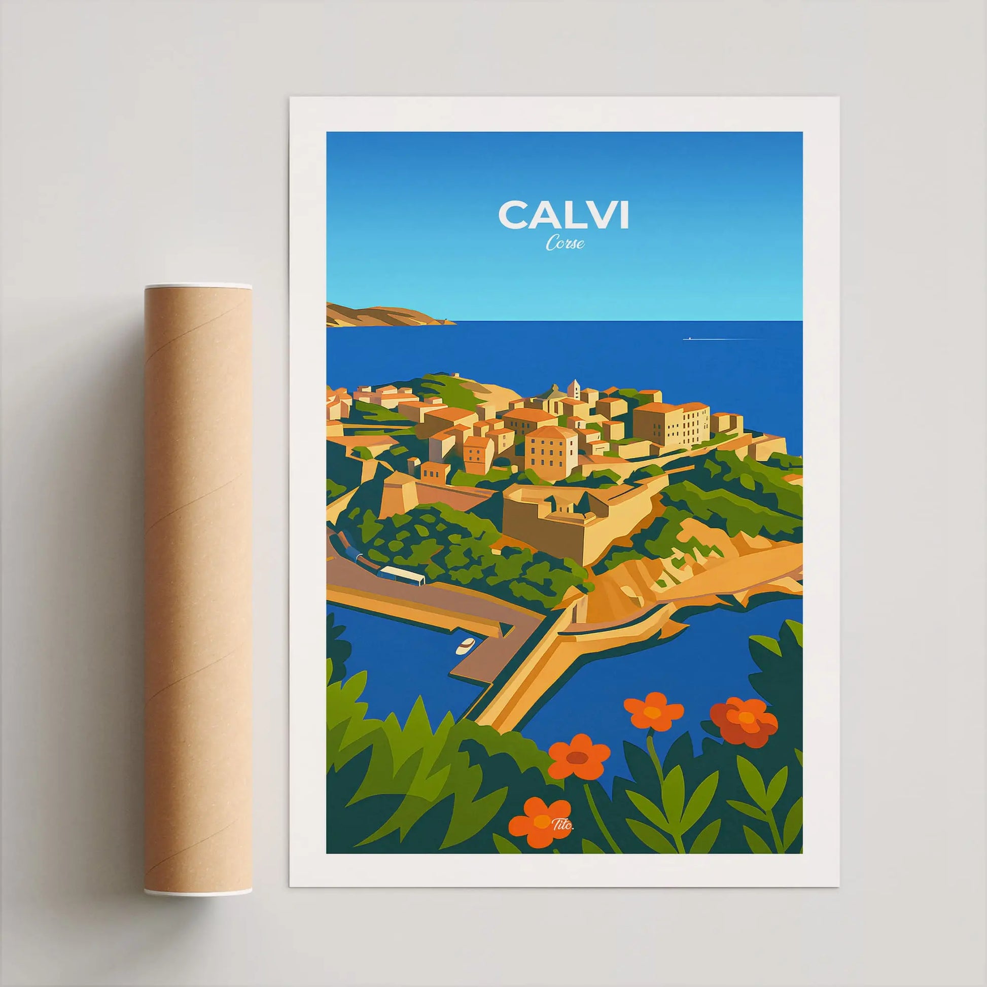 Affiche Calvi - Poster vintage, impression artistique murale