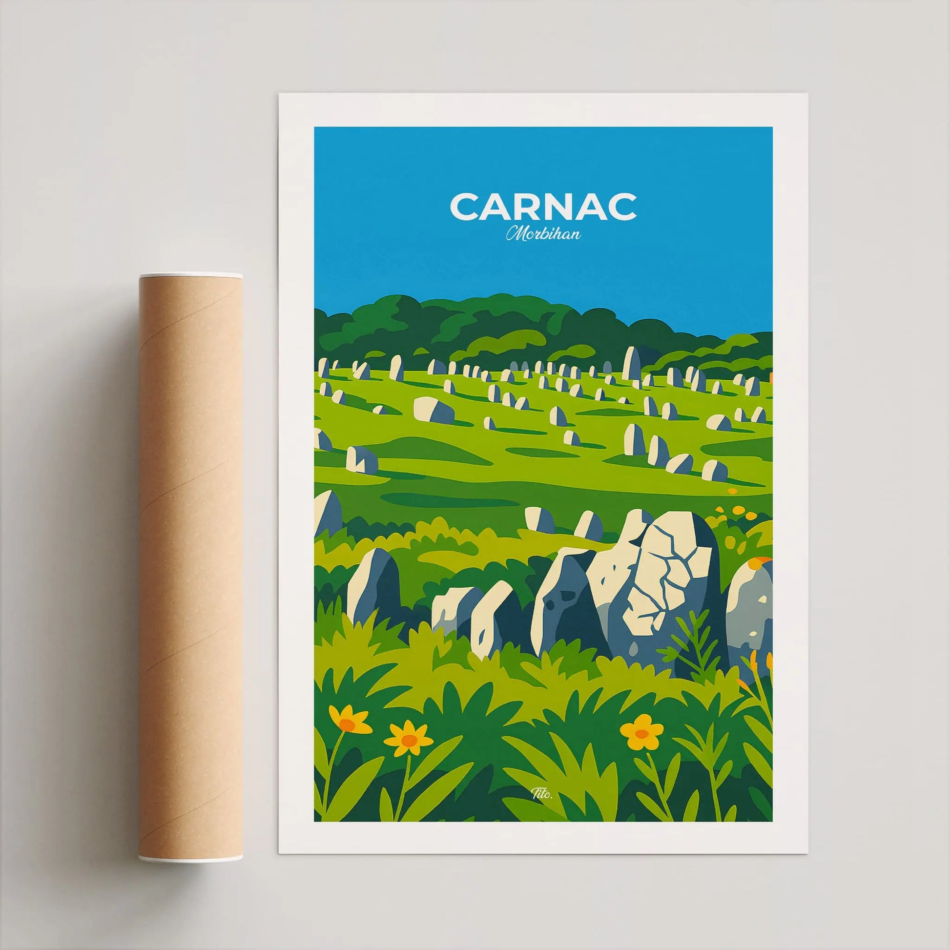 Affiche Carnac - Poster vintage, impression artistique murale