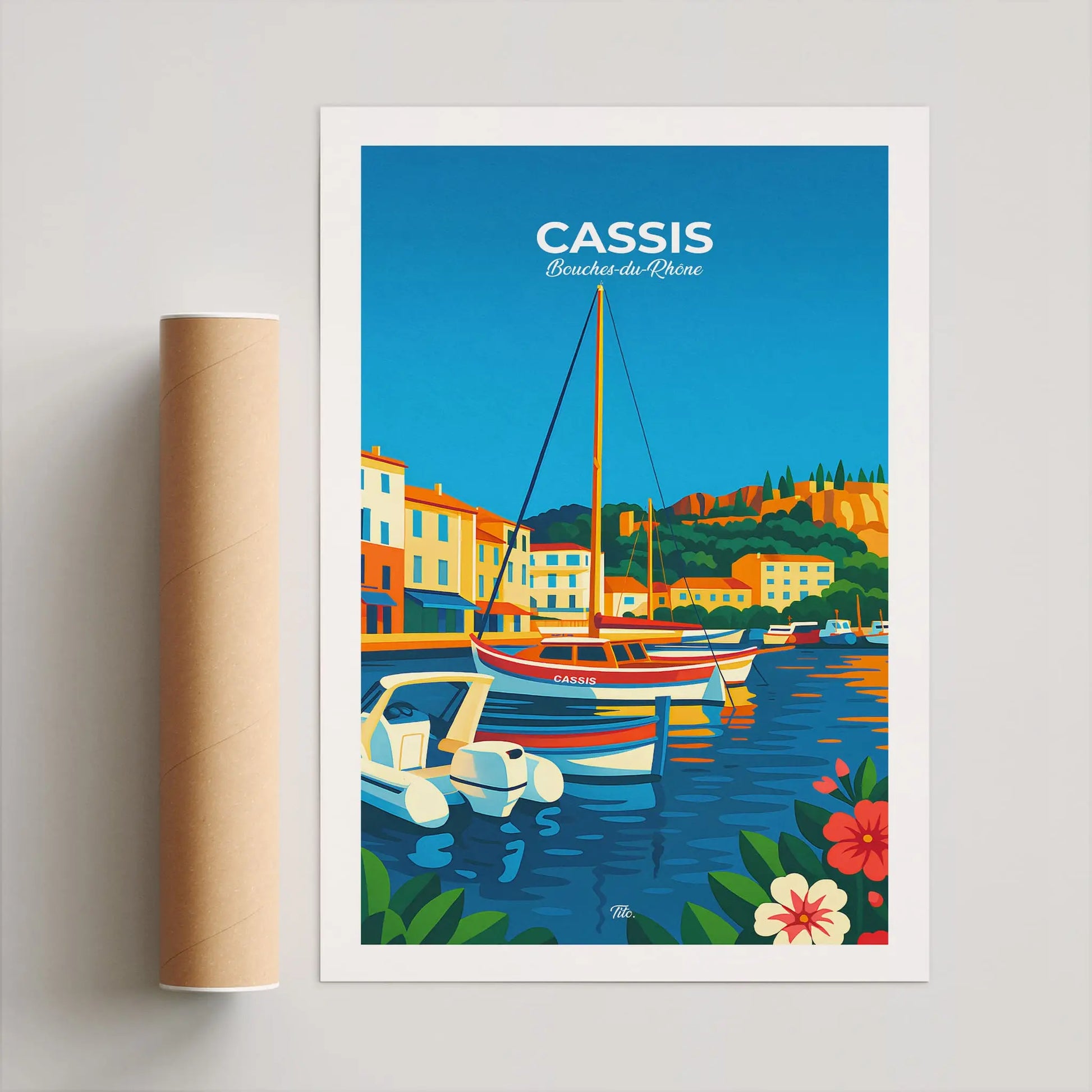 Affiche Cassis - Poster vintage, impression artistique murale