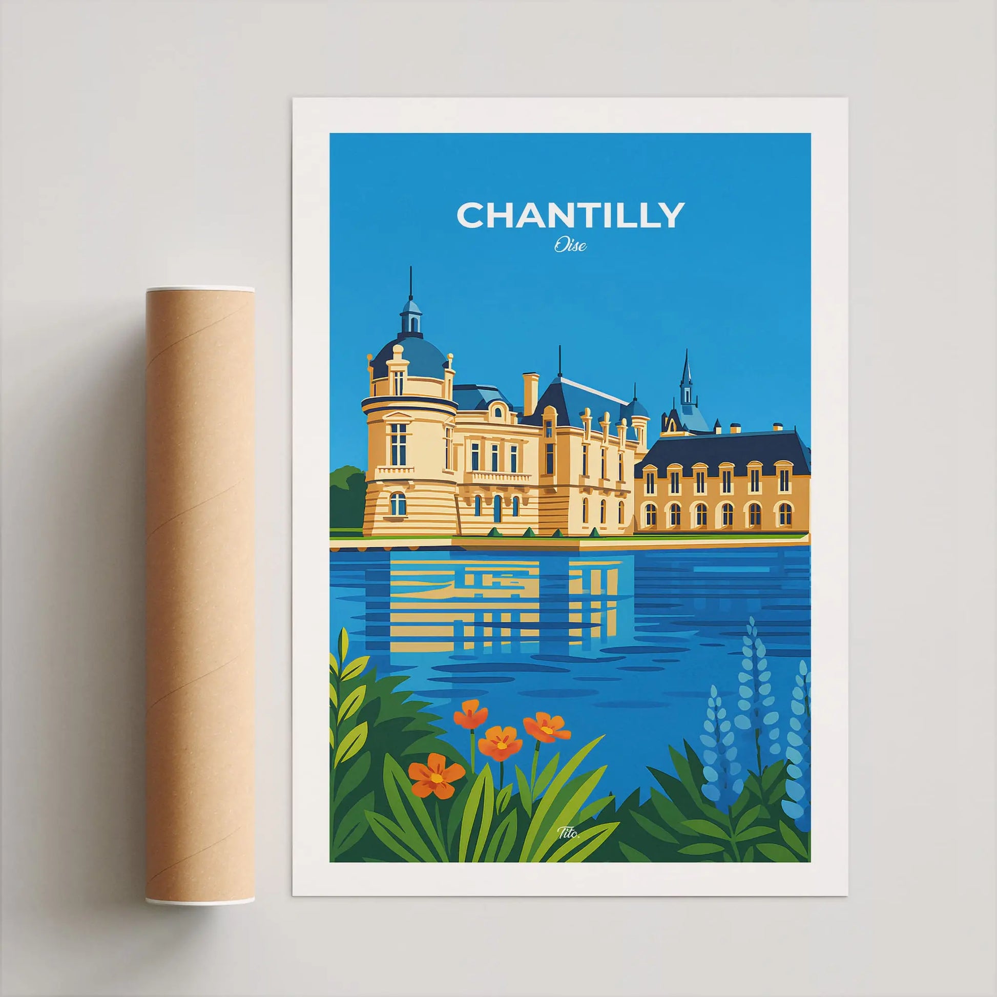Affiche Chantilly - Poster vintage, impression artistique murale
