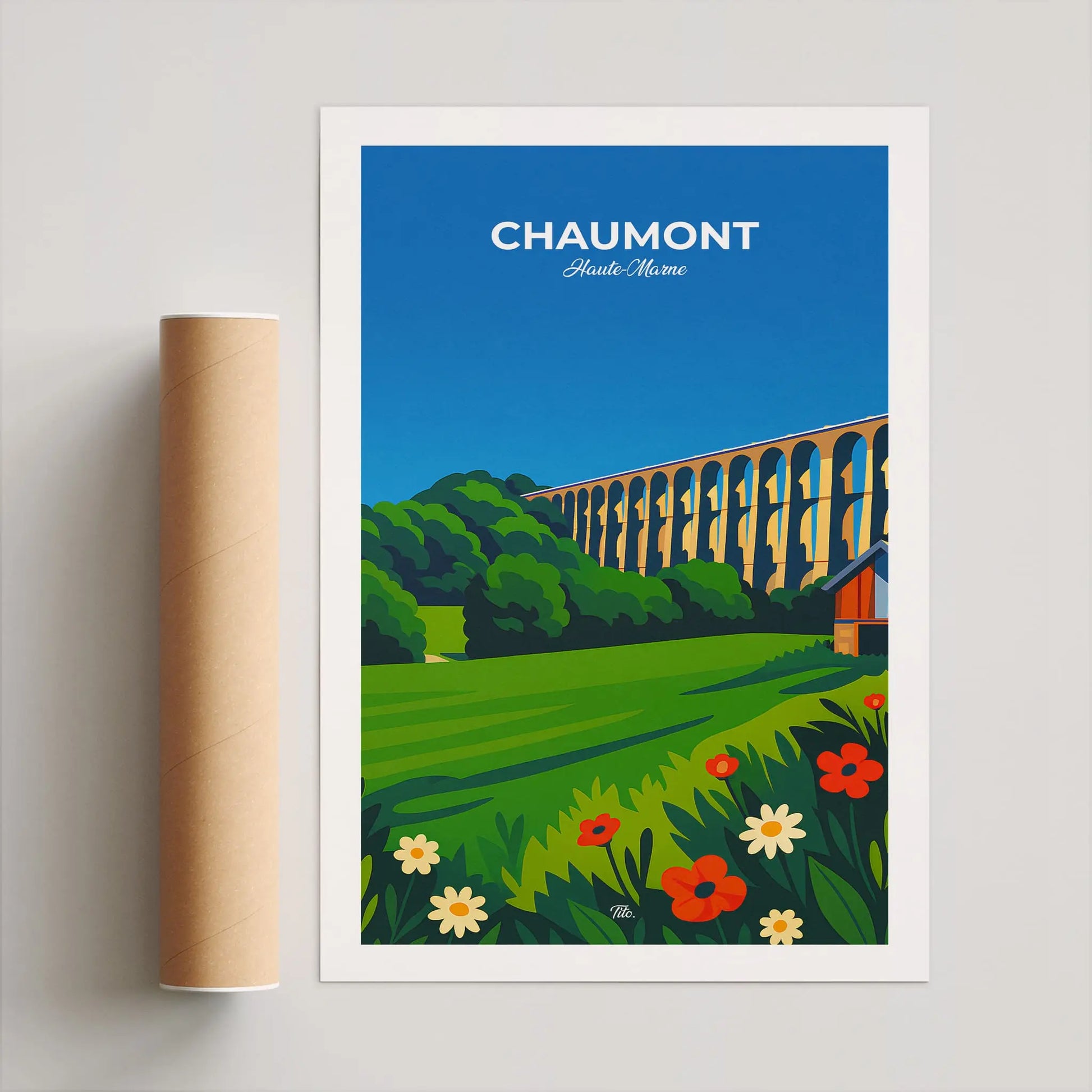 Affiche Chaumont - Poster vintage, impression artistique murale