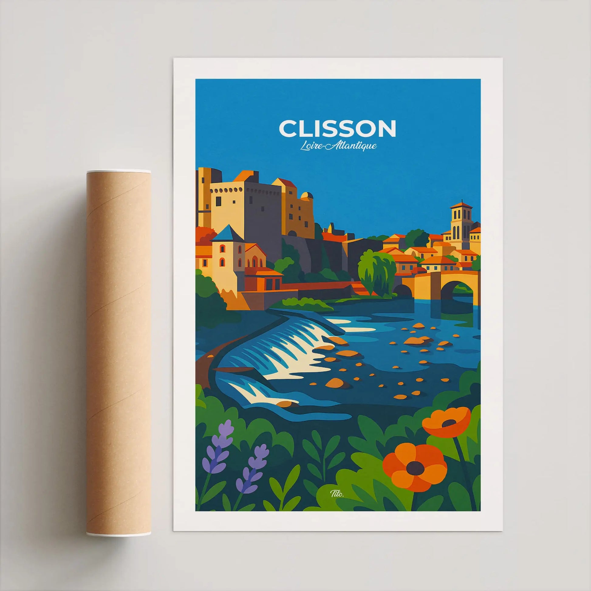 Affiche Clisson - Poster vintage, impression artistique murale