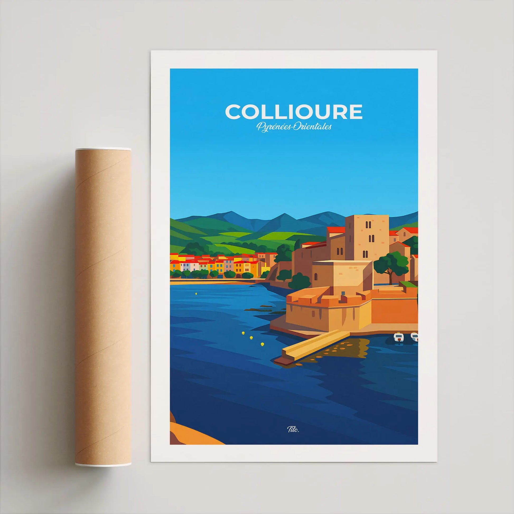 Affiche Collioure - Poster vintage, impression artistique murale