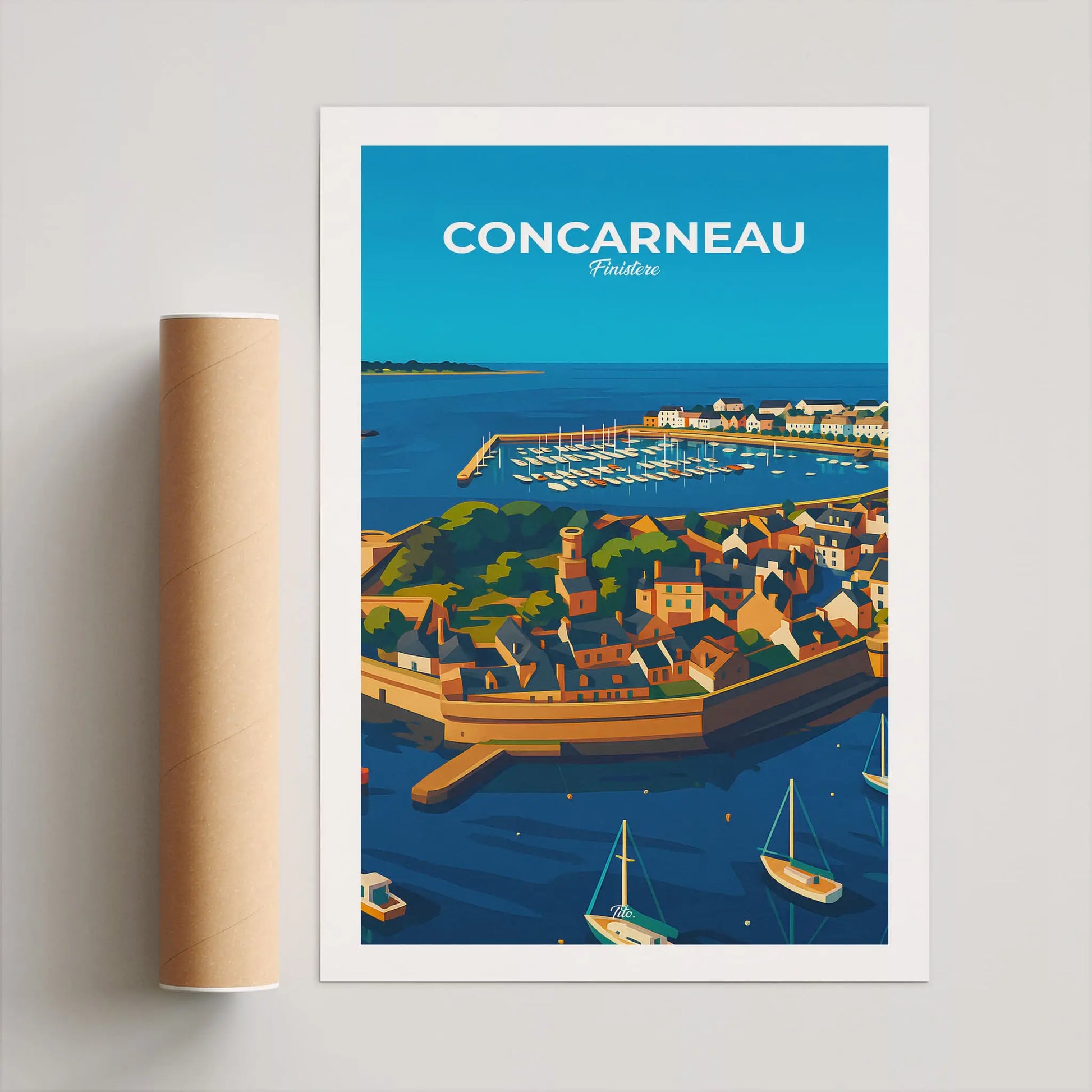 Affiche Concarneau - Poster vintage, impression artistique murale