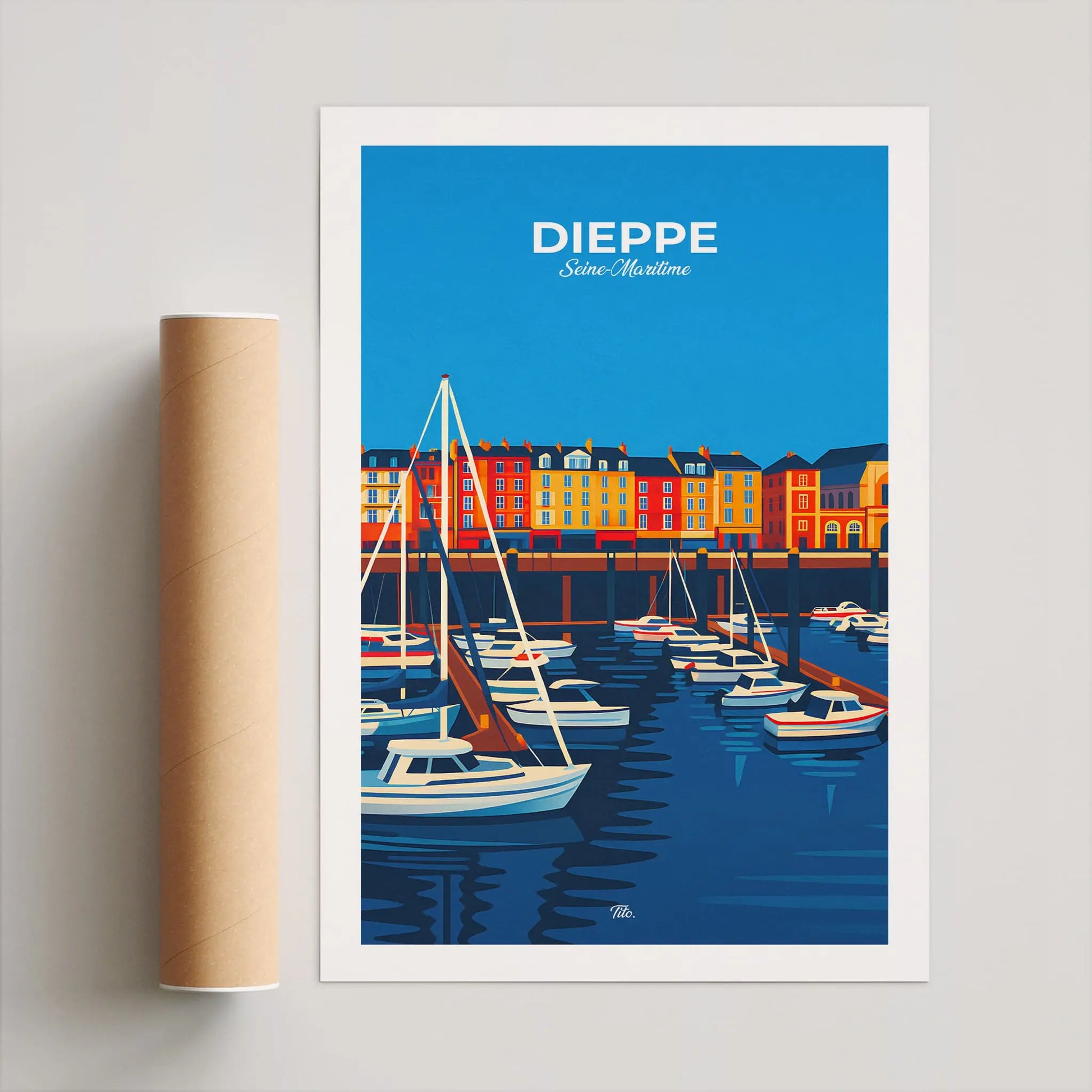 Affiche Dieppe - Poster vintage, impression artistique murale